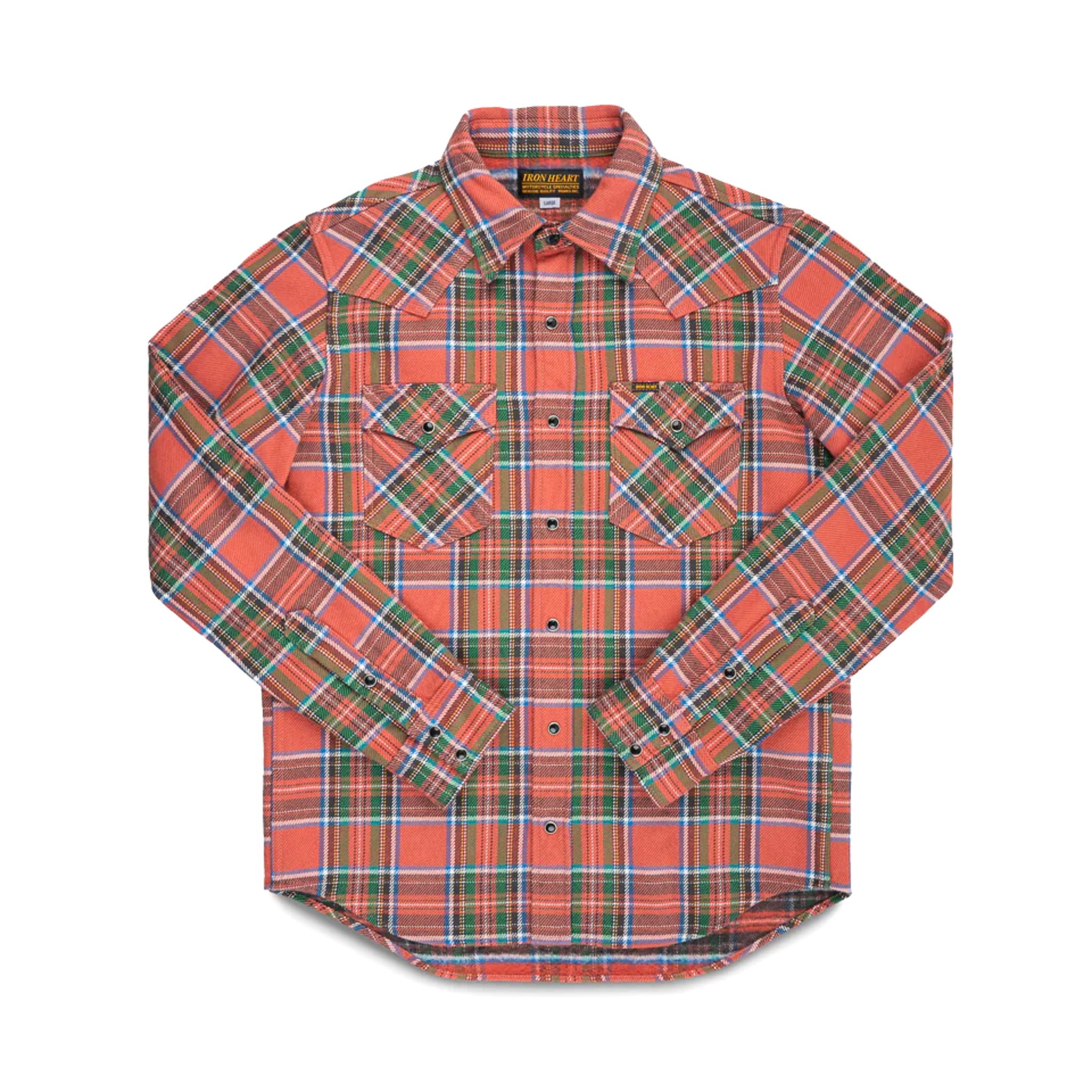 IHSH-436-RED Ultra Heavy Flannel American Check Western Shirt - Red