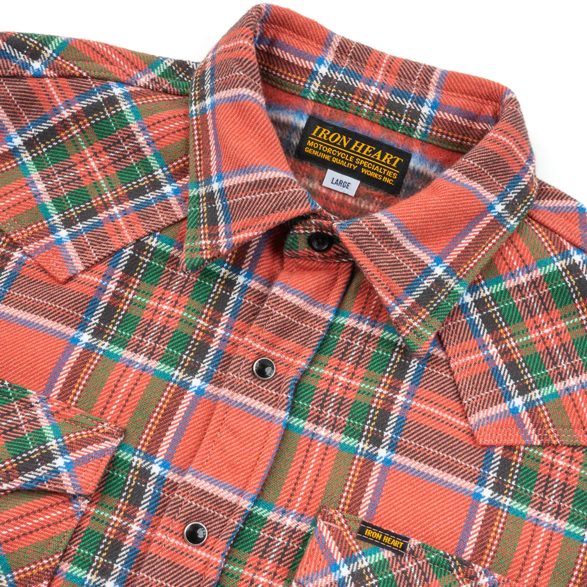 IHSH-436-RED Ultra Heavy Flannel American Check Western Shirt - Red