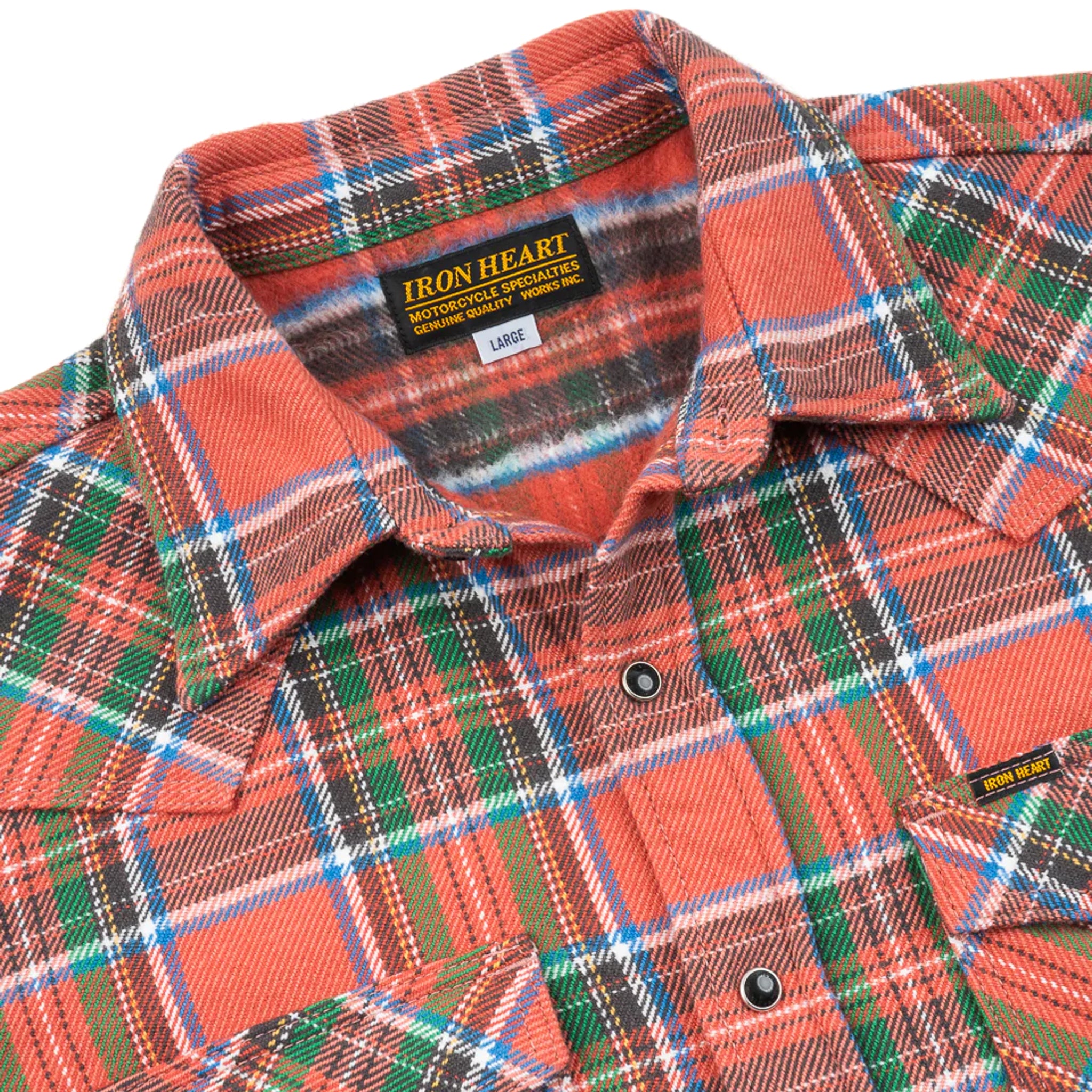 IHSH-436-RED Ultra Heavy Flannel American Check Western Shirt - Red