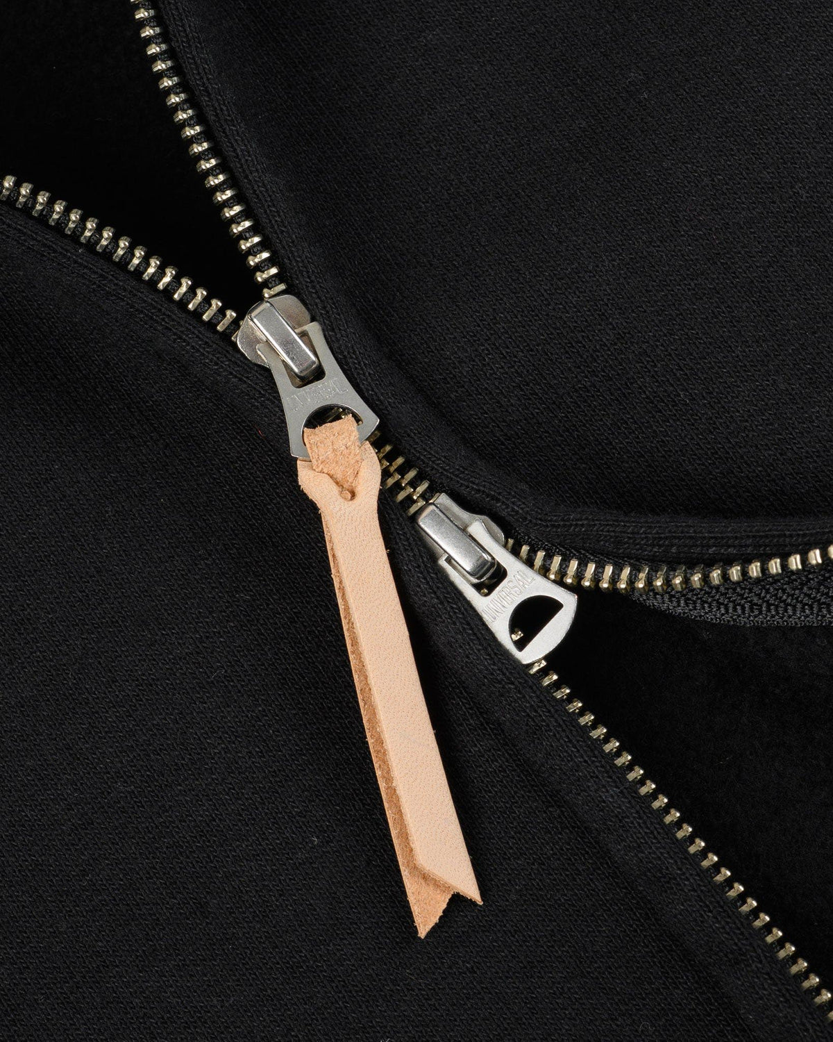 IHSW-82L-BLK 14oz Ultra Heavyweight Loopwheel Cotton Zip Up Hoodie - Black