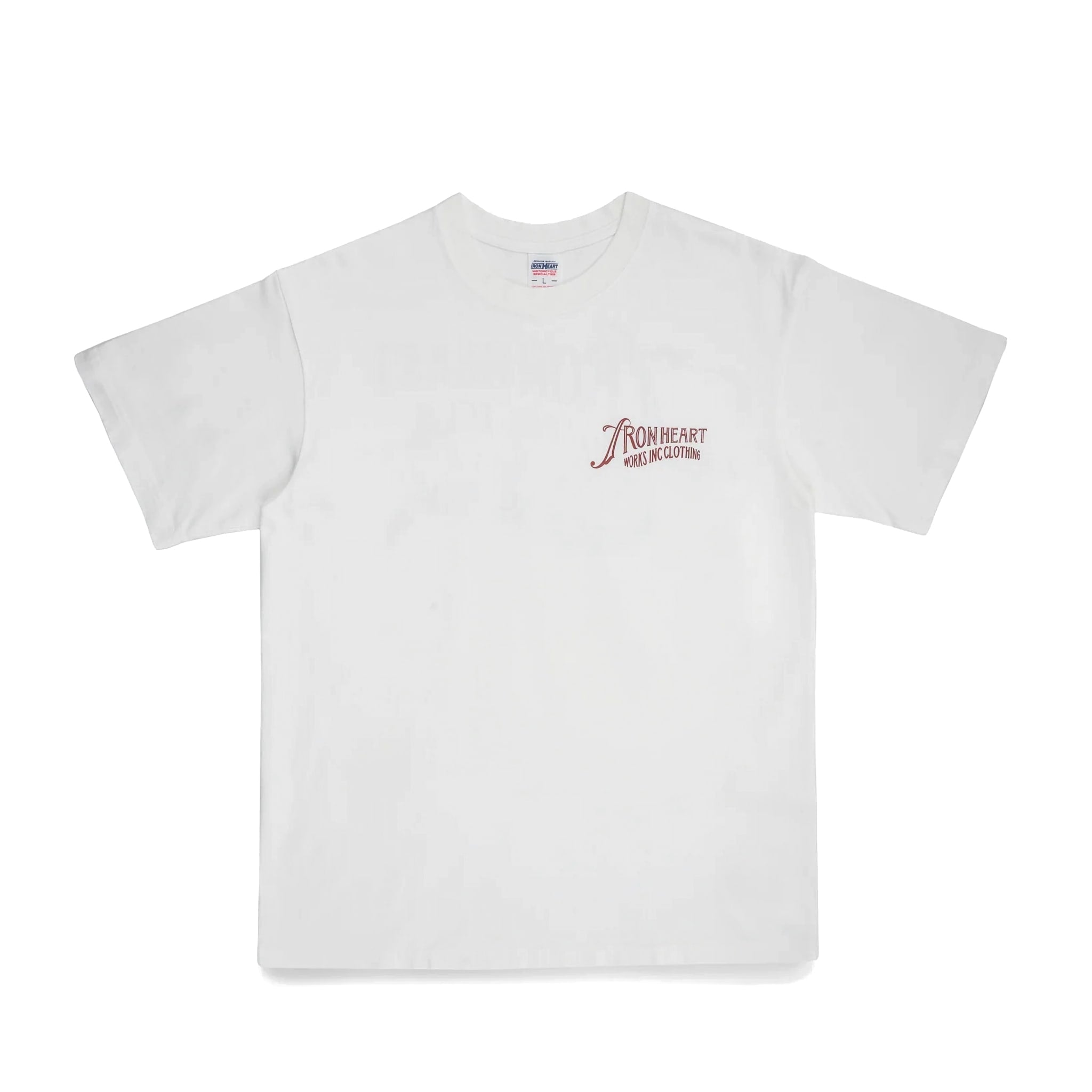 IHT-2501-WHT 7.5oz Printed Loopwheel Crew Neck T-Shirt - White