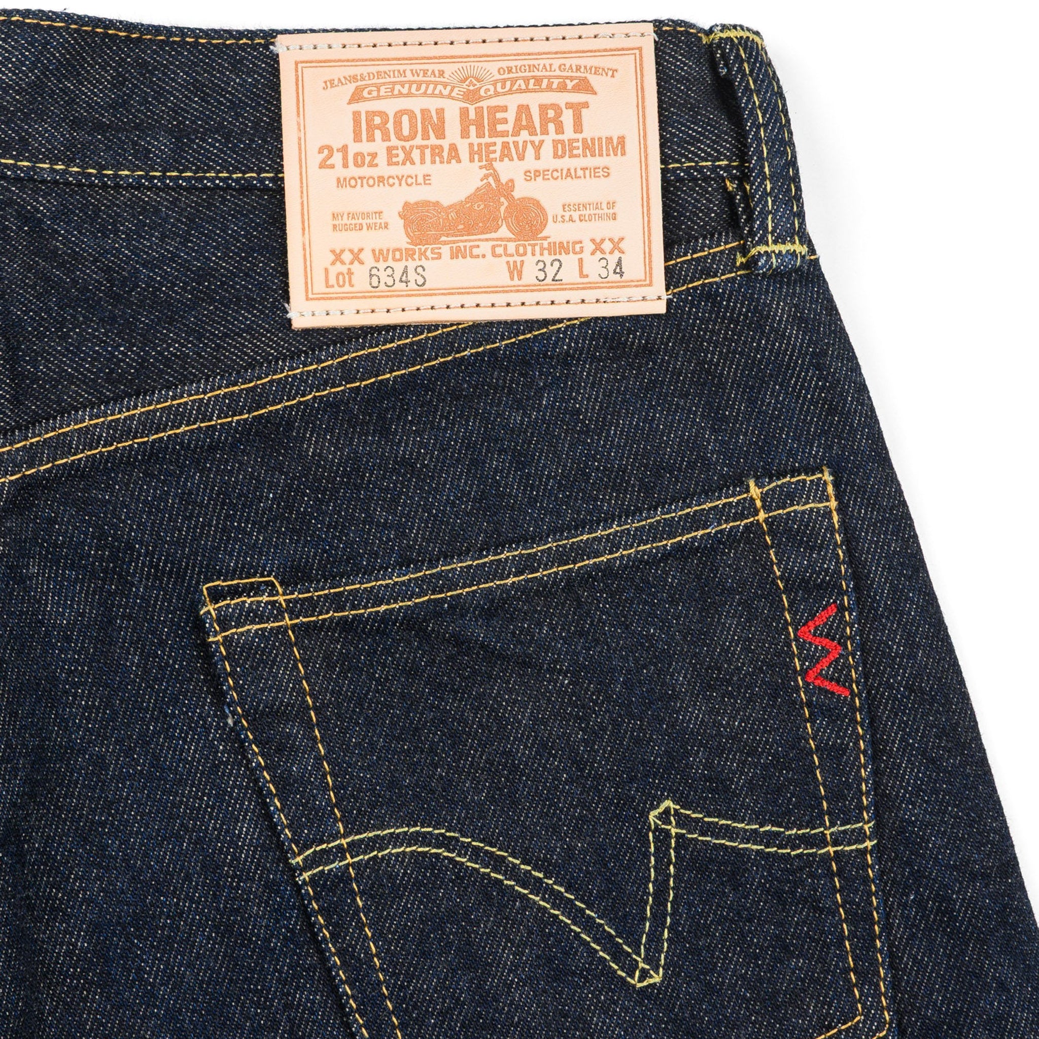 Iron Heart IH-634S 21oz Selvedge Denim Straight Cut Jeans Indigo