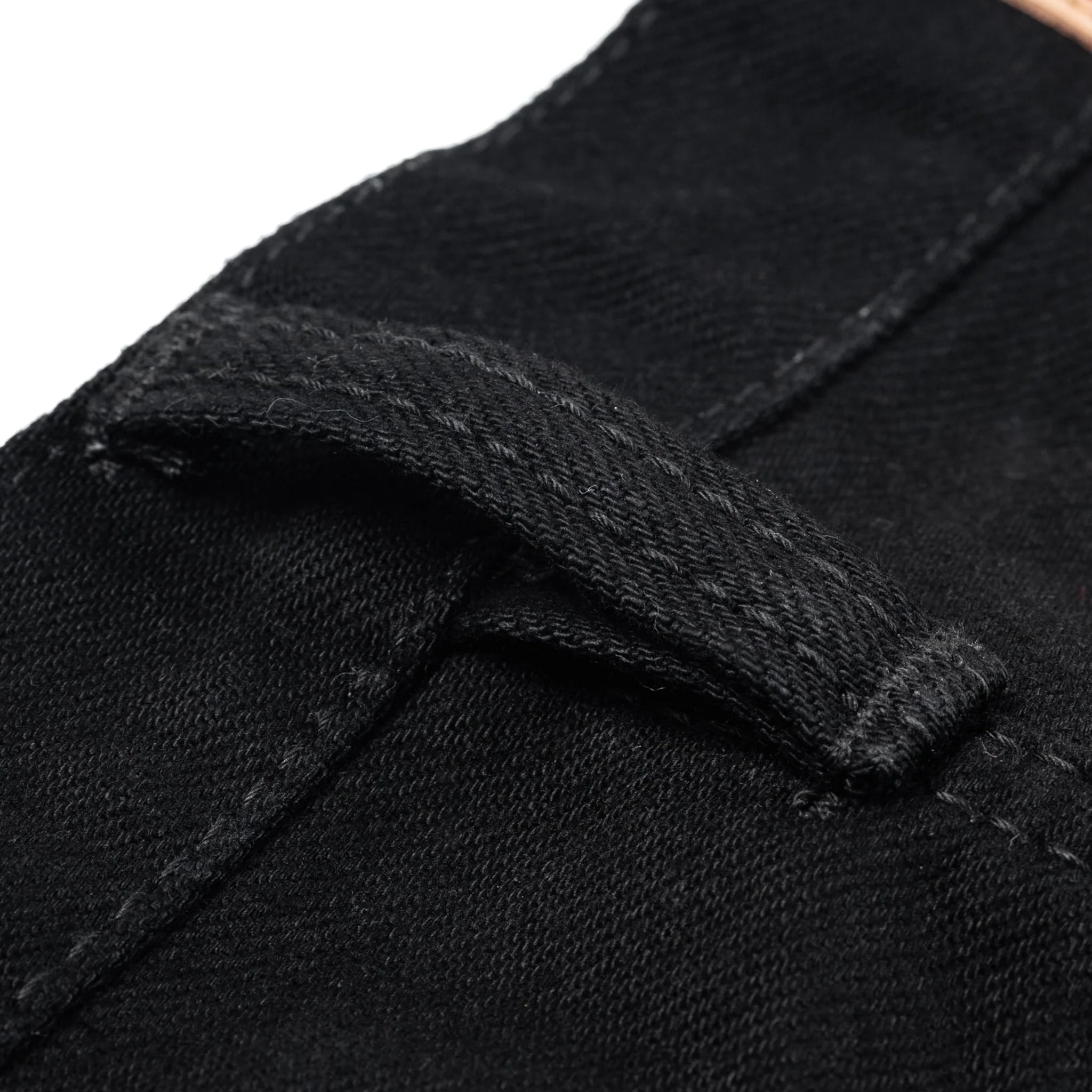 IH-777S-142bb 14oz Selvedge Denim Slim Tapered Cut Jeans - Black/Black