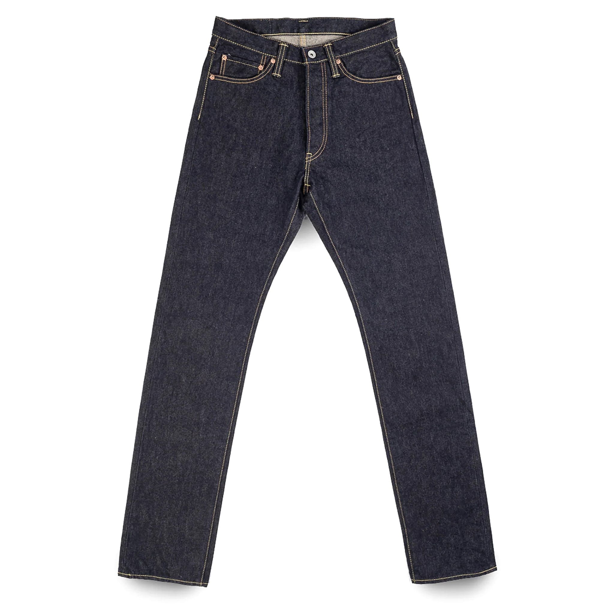 IH-888S-142 14oz Selvedge Denim Medium/High Rise Tapered Cut Jeans - Indigo