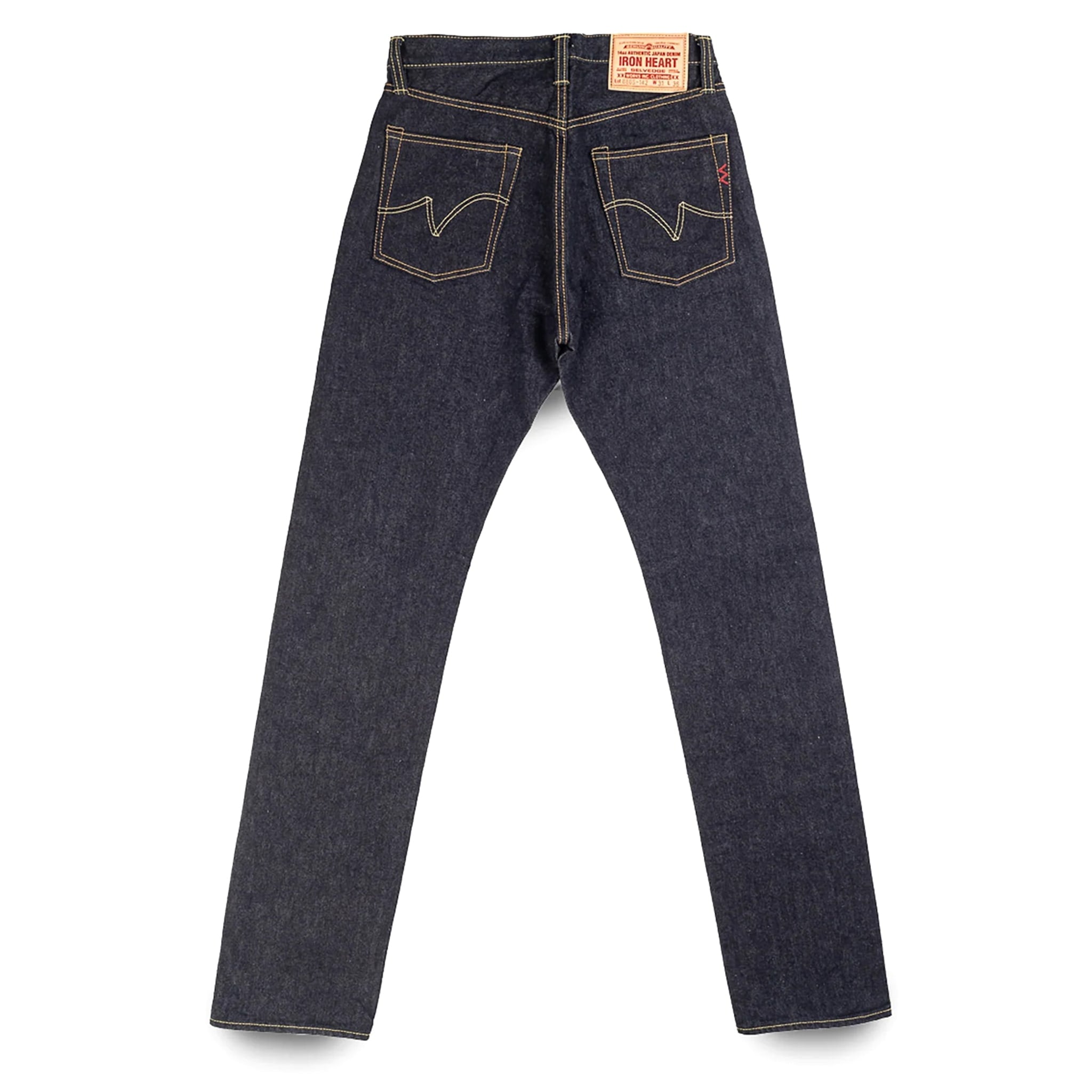 IH-888S-142 14oz Selvedge Denim Medium/High Rise Tapered Cut Jeans - Indigo