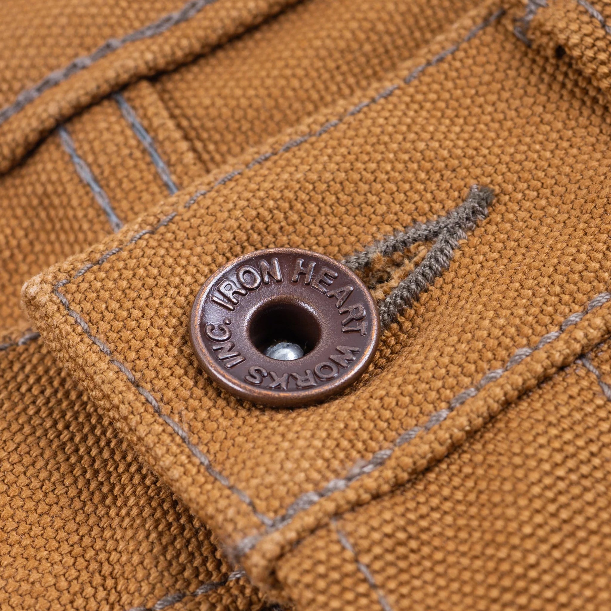 IH-888D 17oz Duck Medium/High Rise Tapered Cut Jeans - Brown