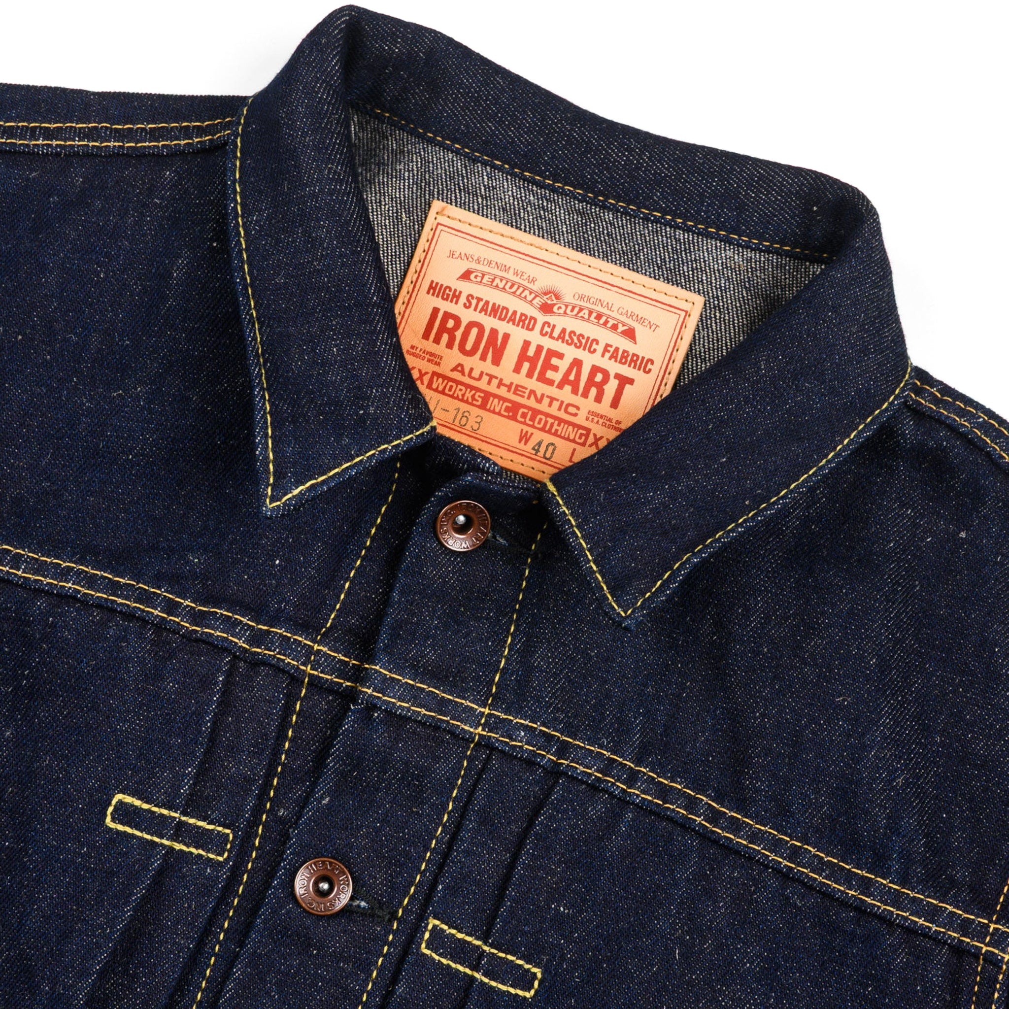 Iron Heart IHJ-163-IND 14oz Cotton/Linen Denim Type II Jacket