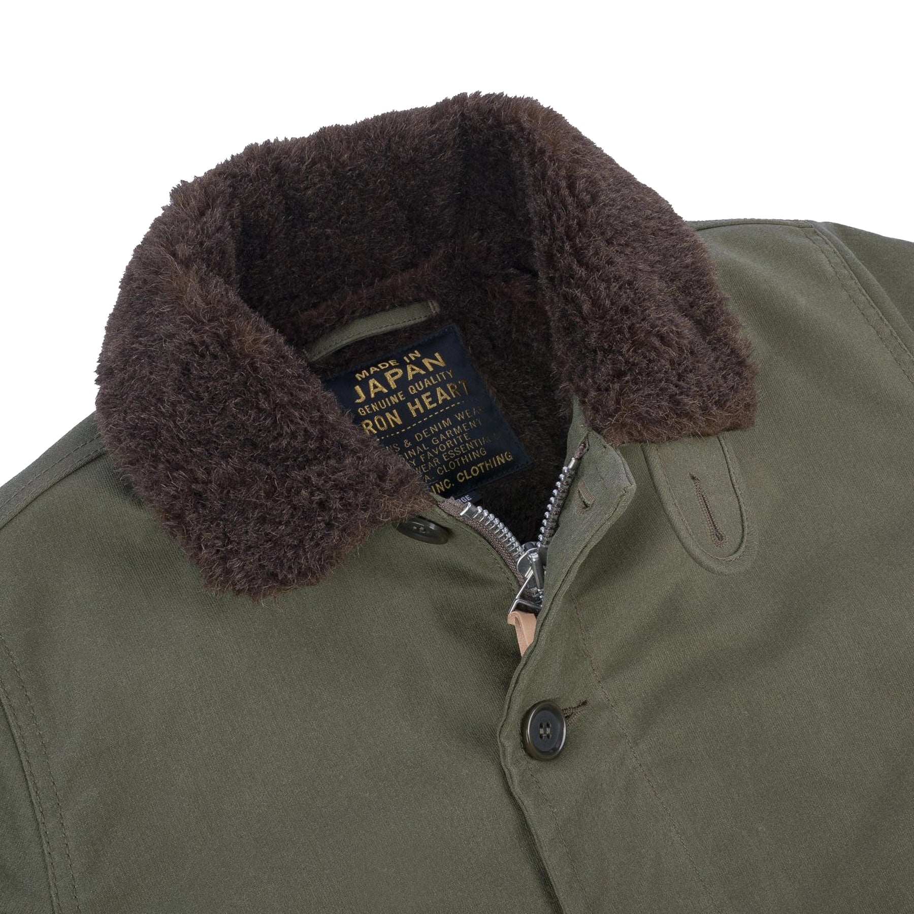 IHM-37-GRN Oiled Whipcord N1 Deck Jacket - Army Green