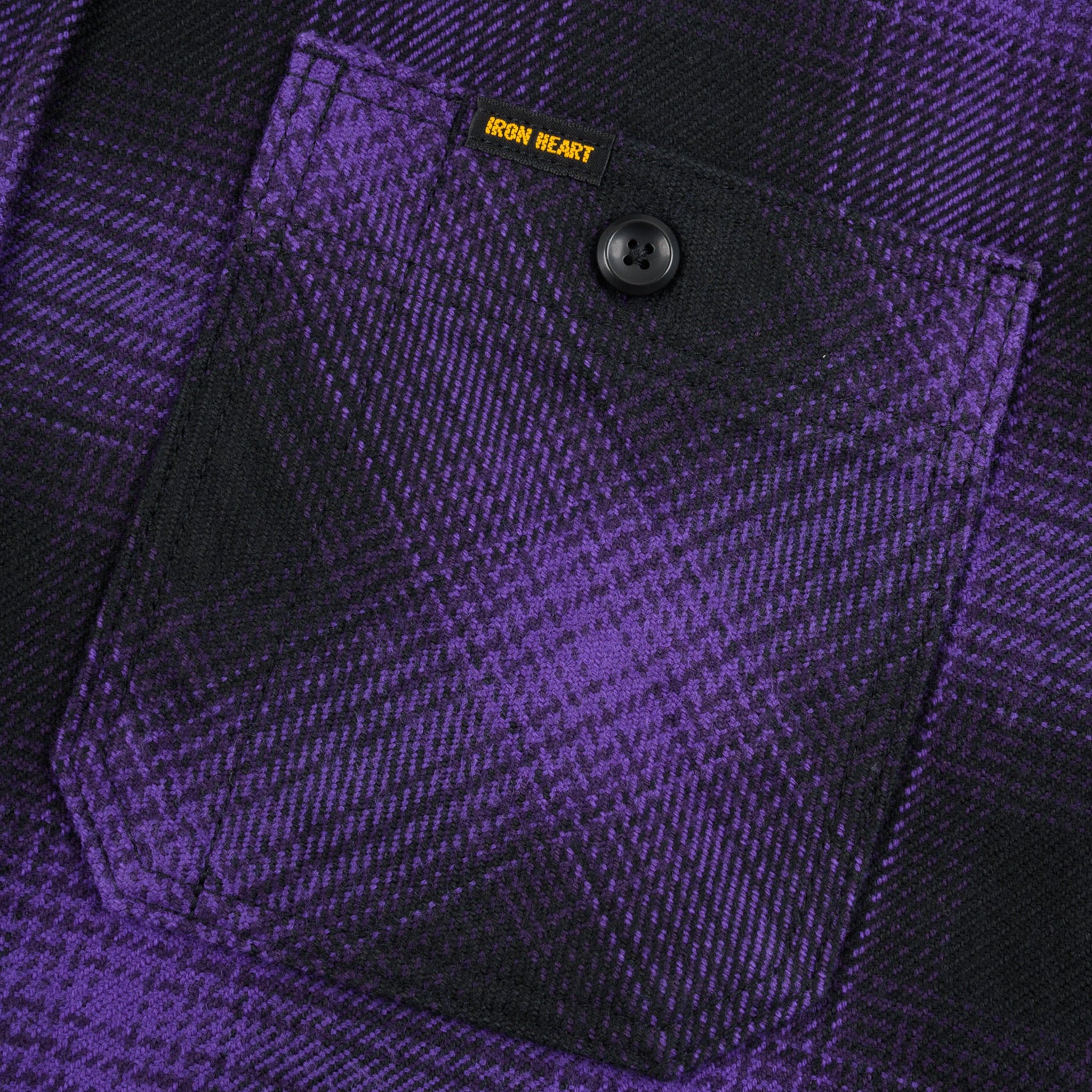 IHSH-265-PUR Ultra Heavy Flannel Ombré Check Work Shirt - Purple/Black