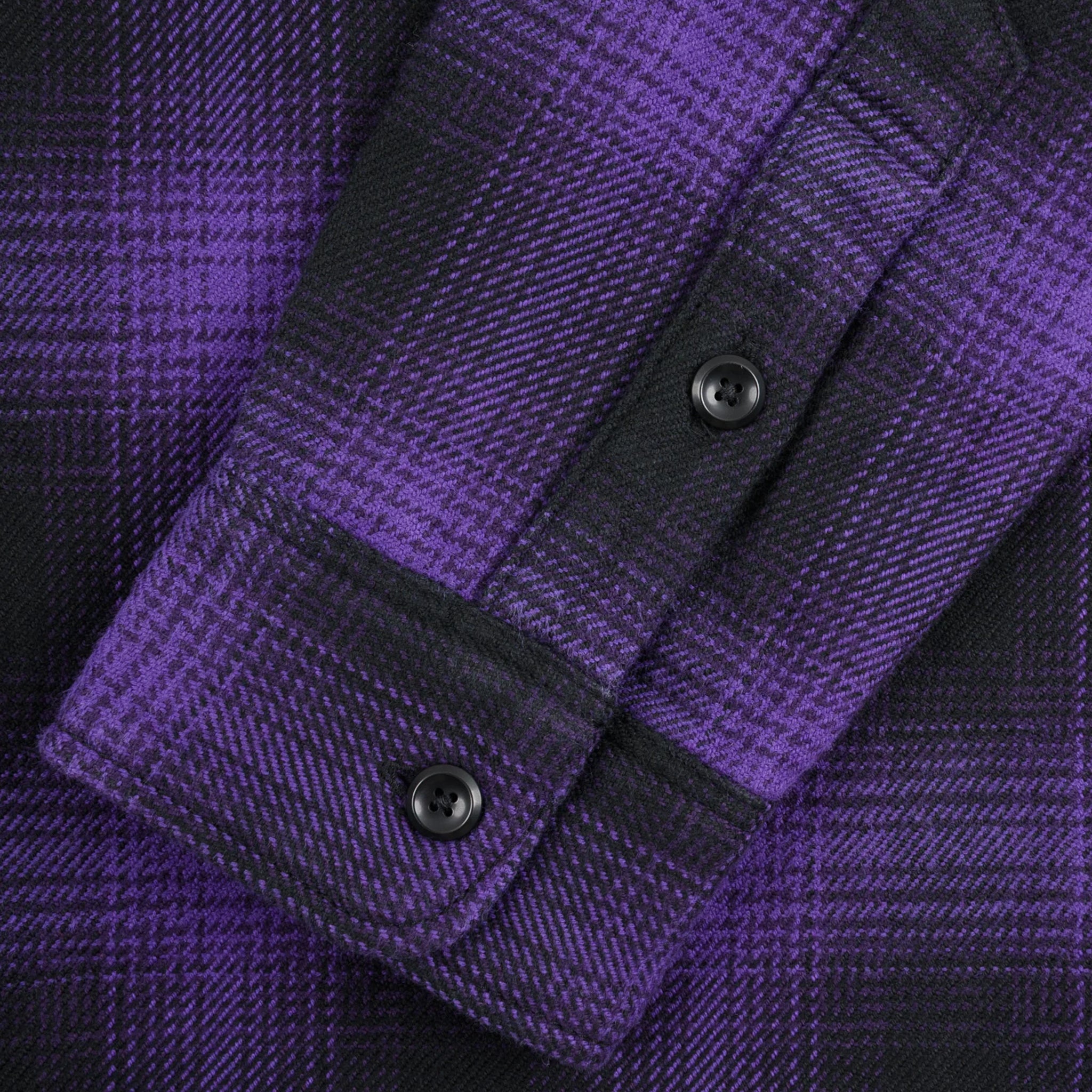 IHSH-265-PUR Ultra Heavy Flannel Ombré Check Work Shirt - Purple/Black