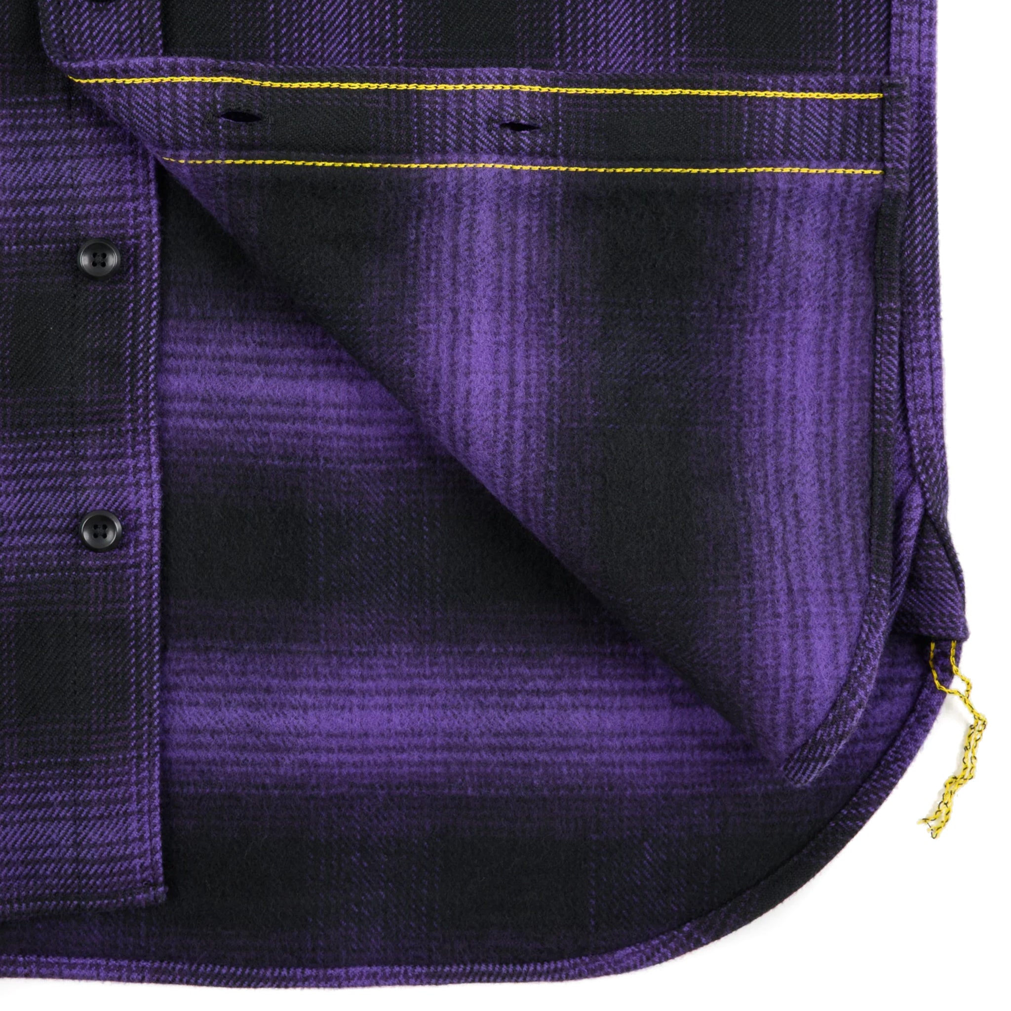 IHSH-265-PUR Ultra Heavy Flannel Ombré Check Work Shirt - Purple/Black