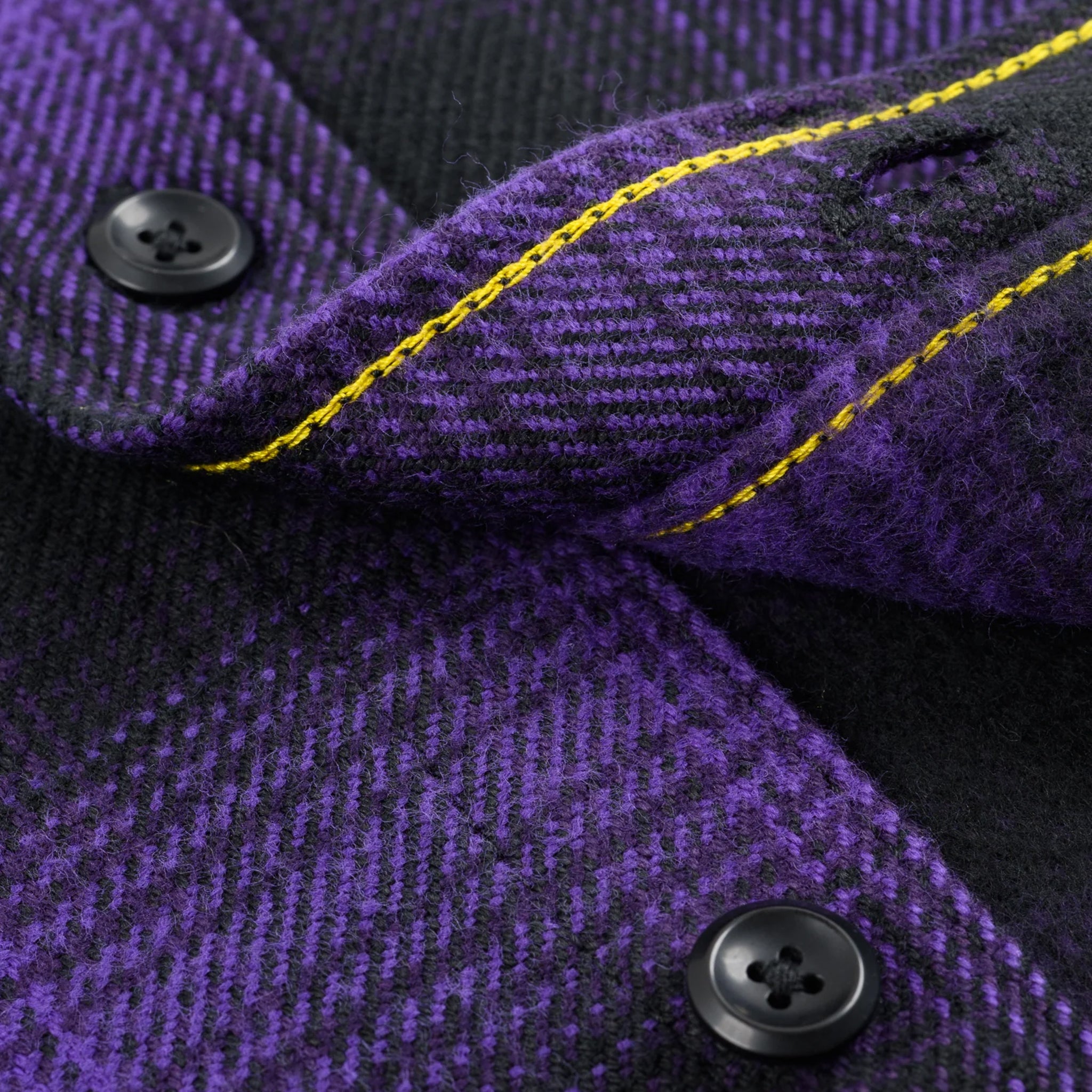 IHSH-265-PUR Ultra Heavy Flannel Ombré Check Work Shirt - Purple/Black
