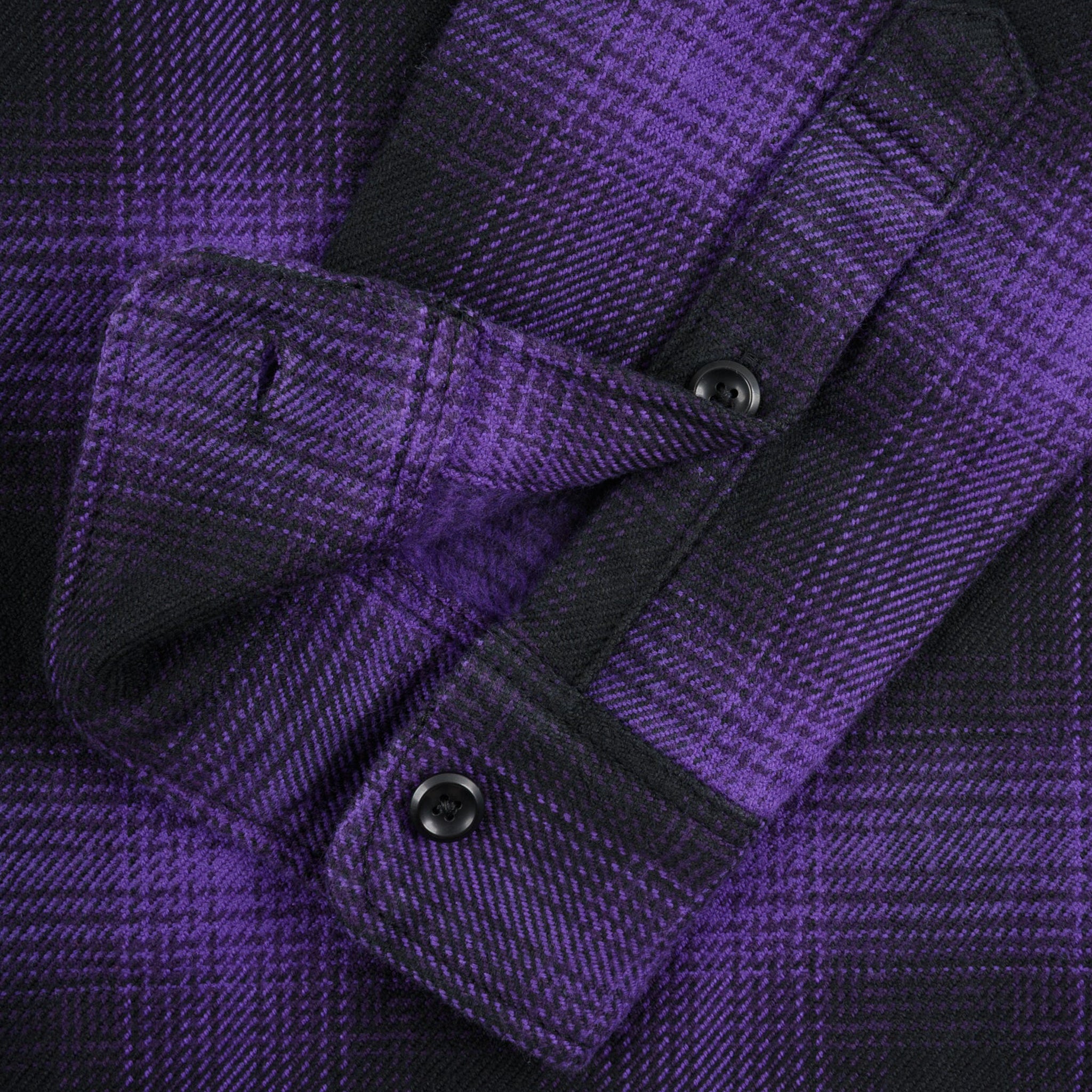 IHSH-265-PUR Ultra Heavy Flannel Ombré Check Work Shirt - Purple/Black