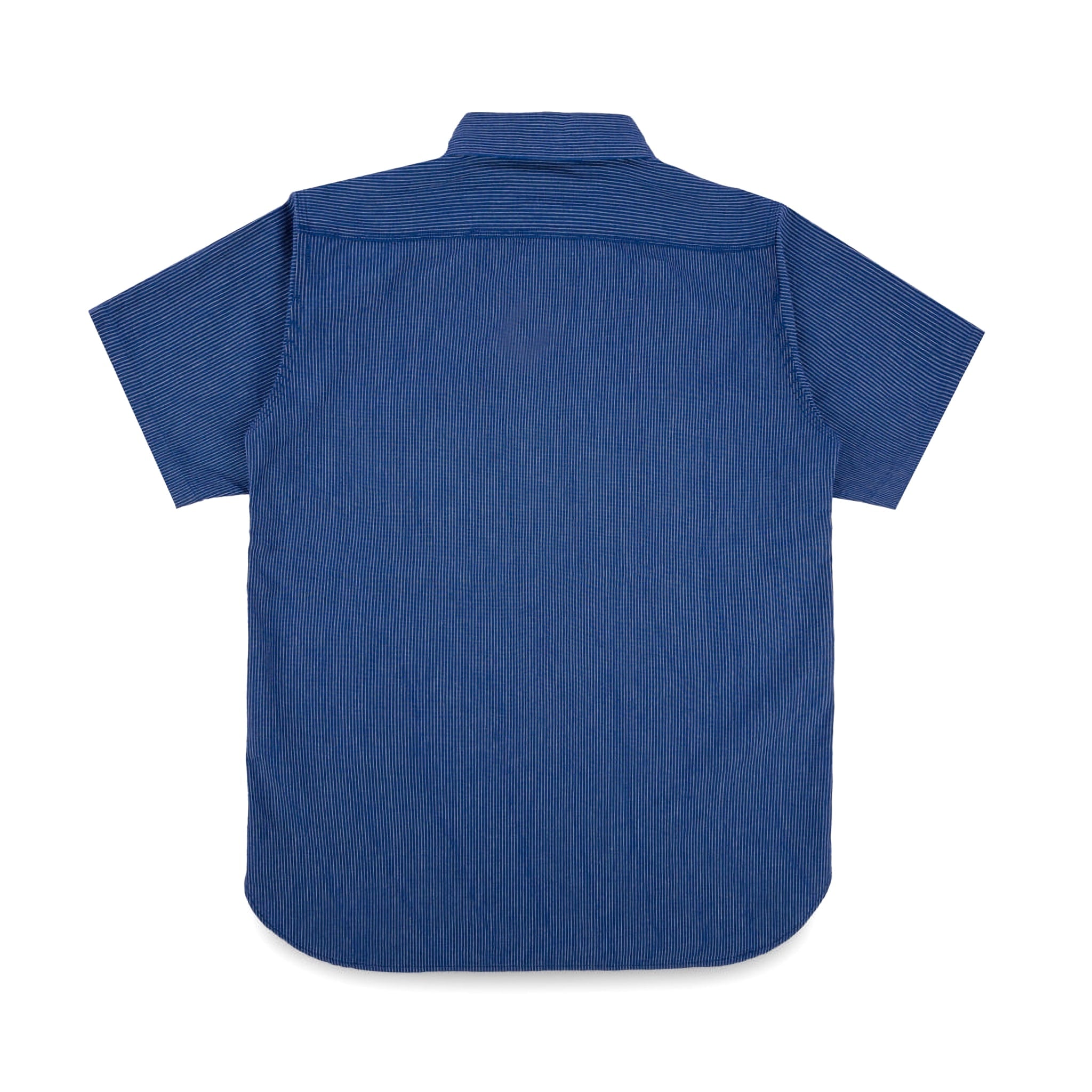 IHSH-420-PIN 5oz Selvedge Ox Cloth Short Sleeved Work Shirt - Pinstripe
