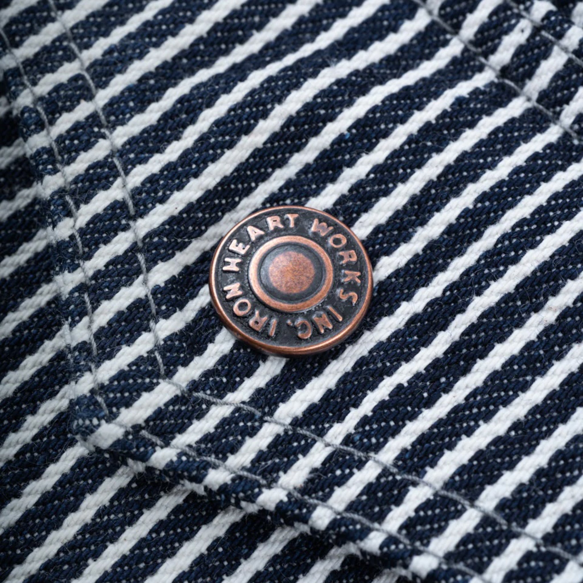 IHSH-421-IND 12oz Hickory Stripe CPO Shirt - Indigo