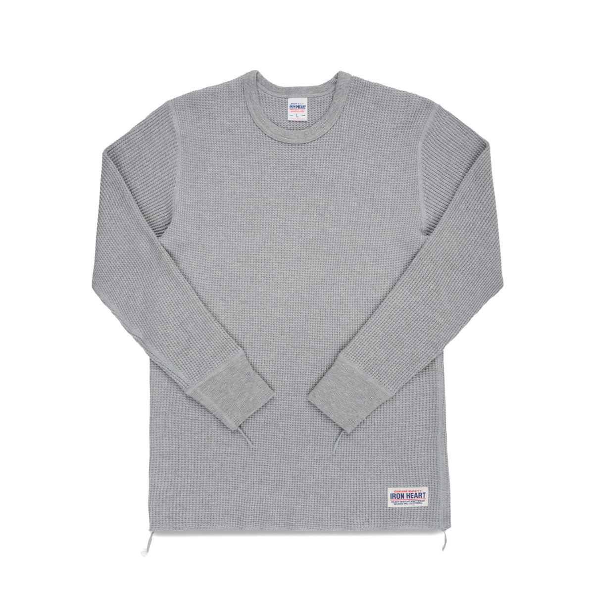 Iron Heart IHTL-1301-GRY Waffle Knit Long Sleeved Crew Neck 