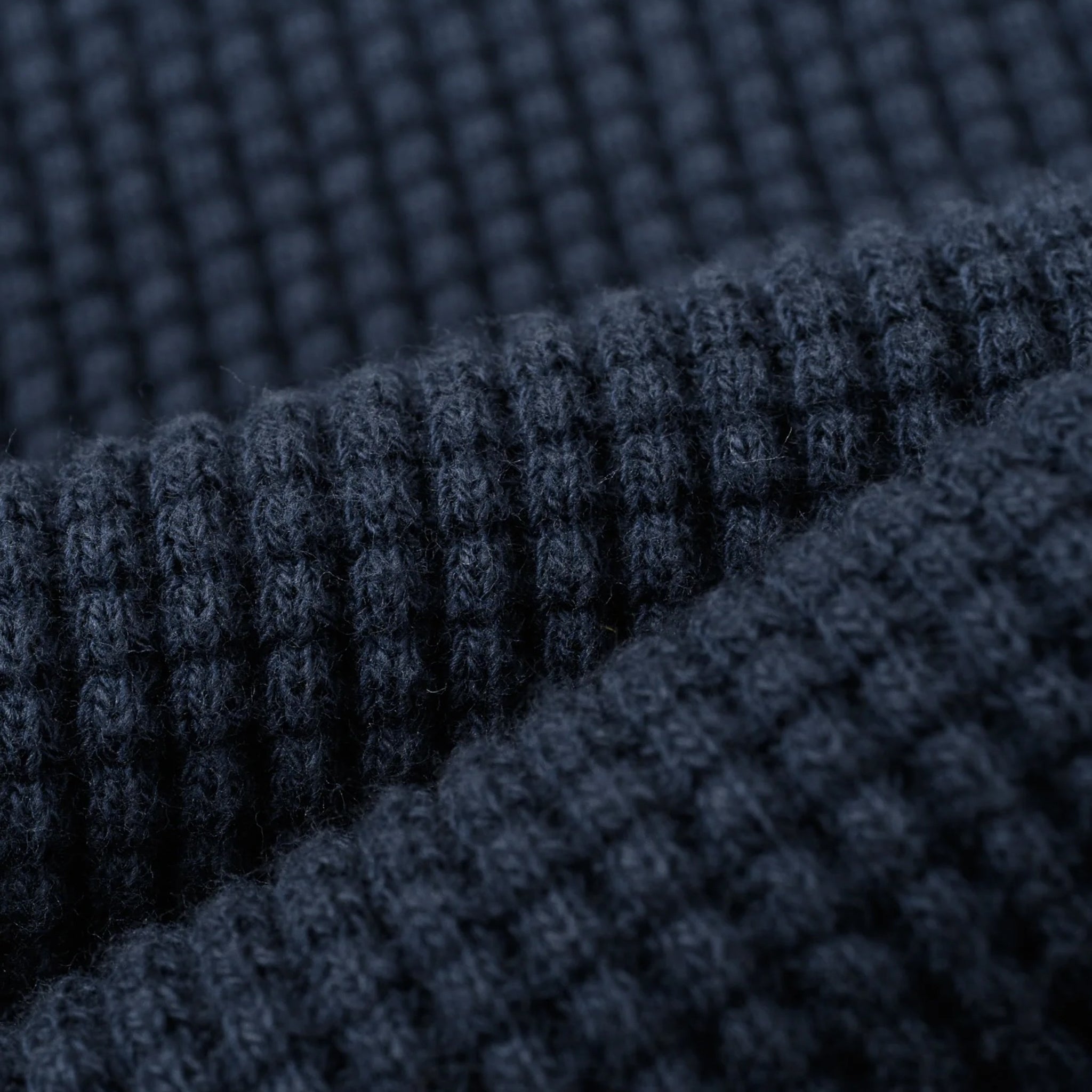 IHTL-1301-NAV Waffle Knit Long Sleeved Crew Neck Thermal Top - Navy