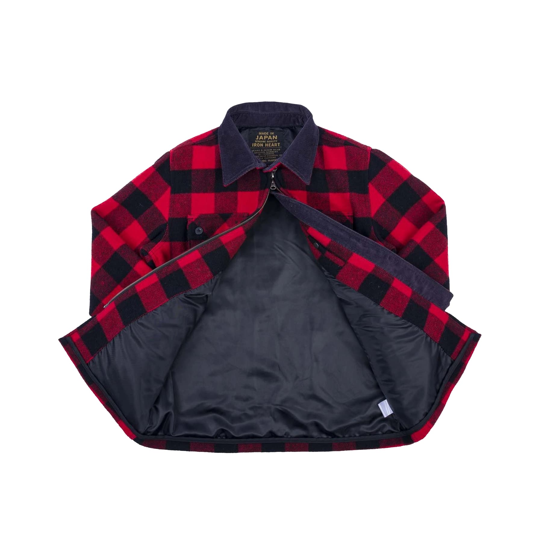 IHW-20-RED Wool Buffalo Check Bush Jacket - Red