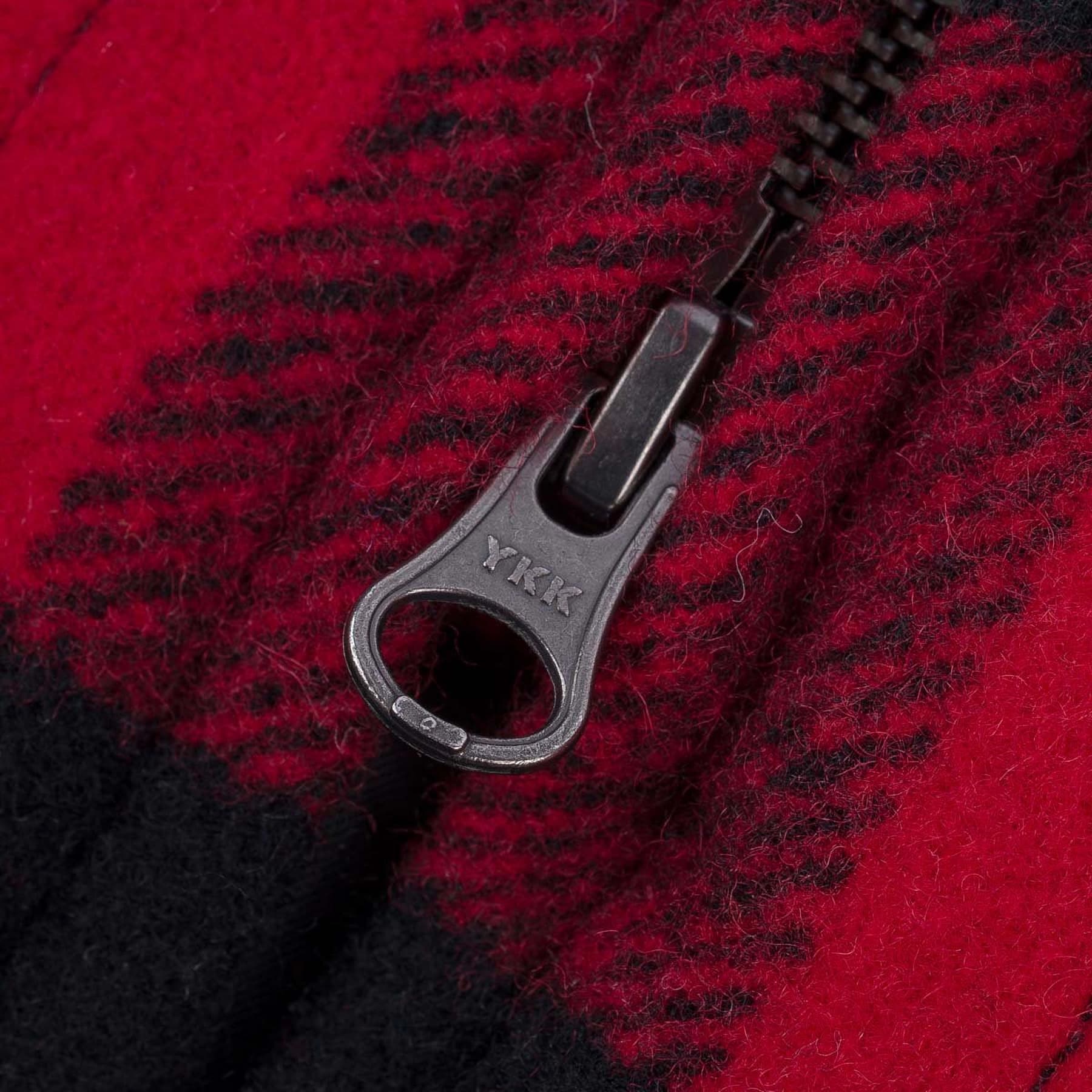 IHW-20-RED Wool Buffalo Check Bush Jacket - Red