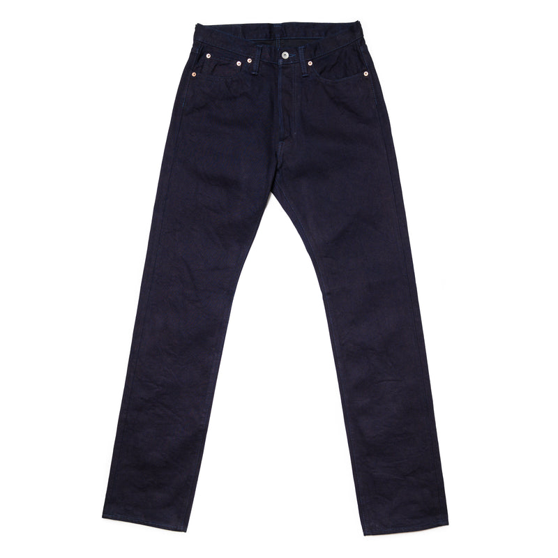 IH-888S-142ib 14oz Selvedge Denim Medium/High Rise Tapered Cut Jeans - Indigo/Black Front