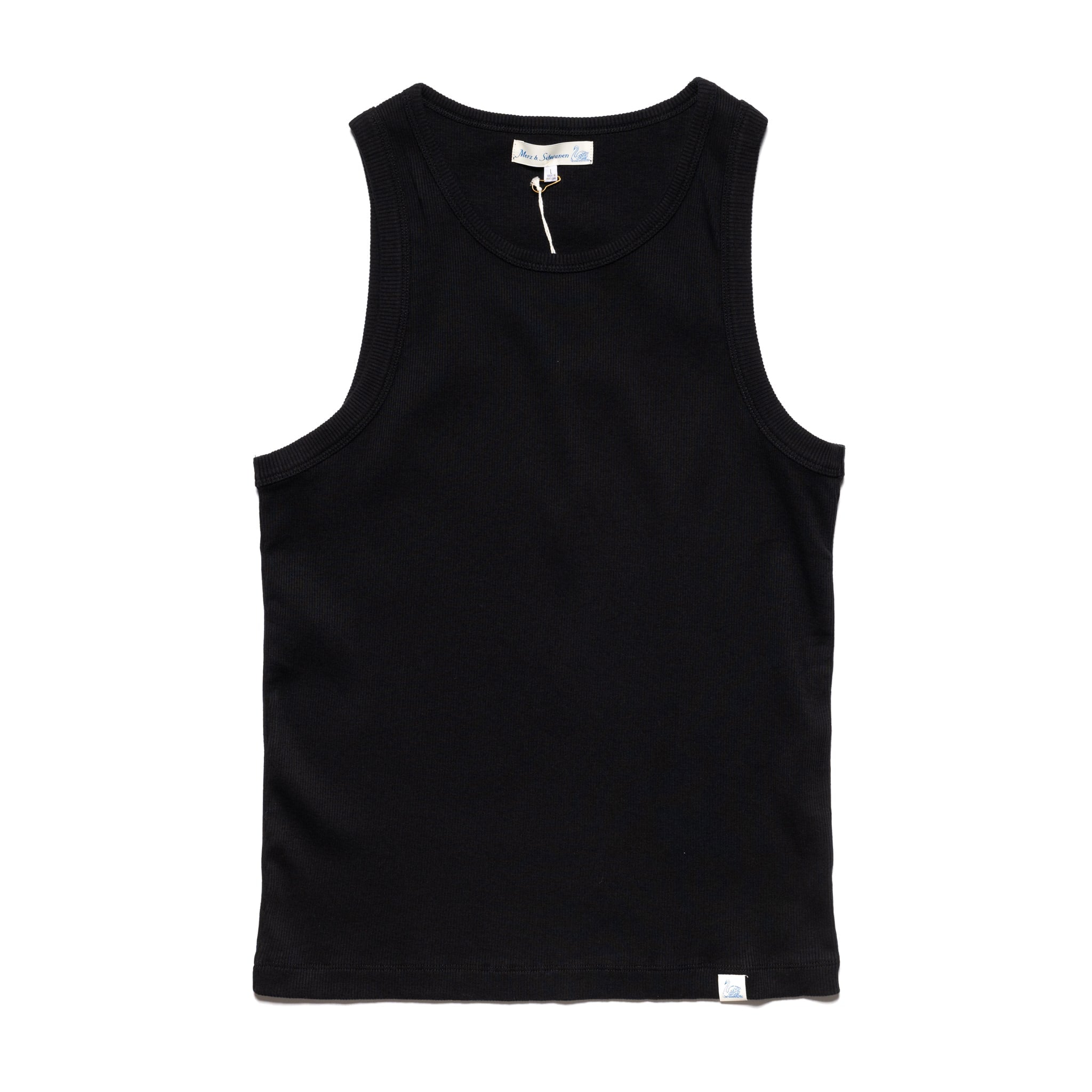 RIBTANK01.99 Iconic Ribbed Cotton Tank Top  - Deep Black