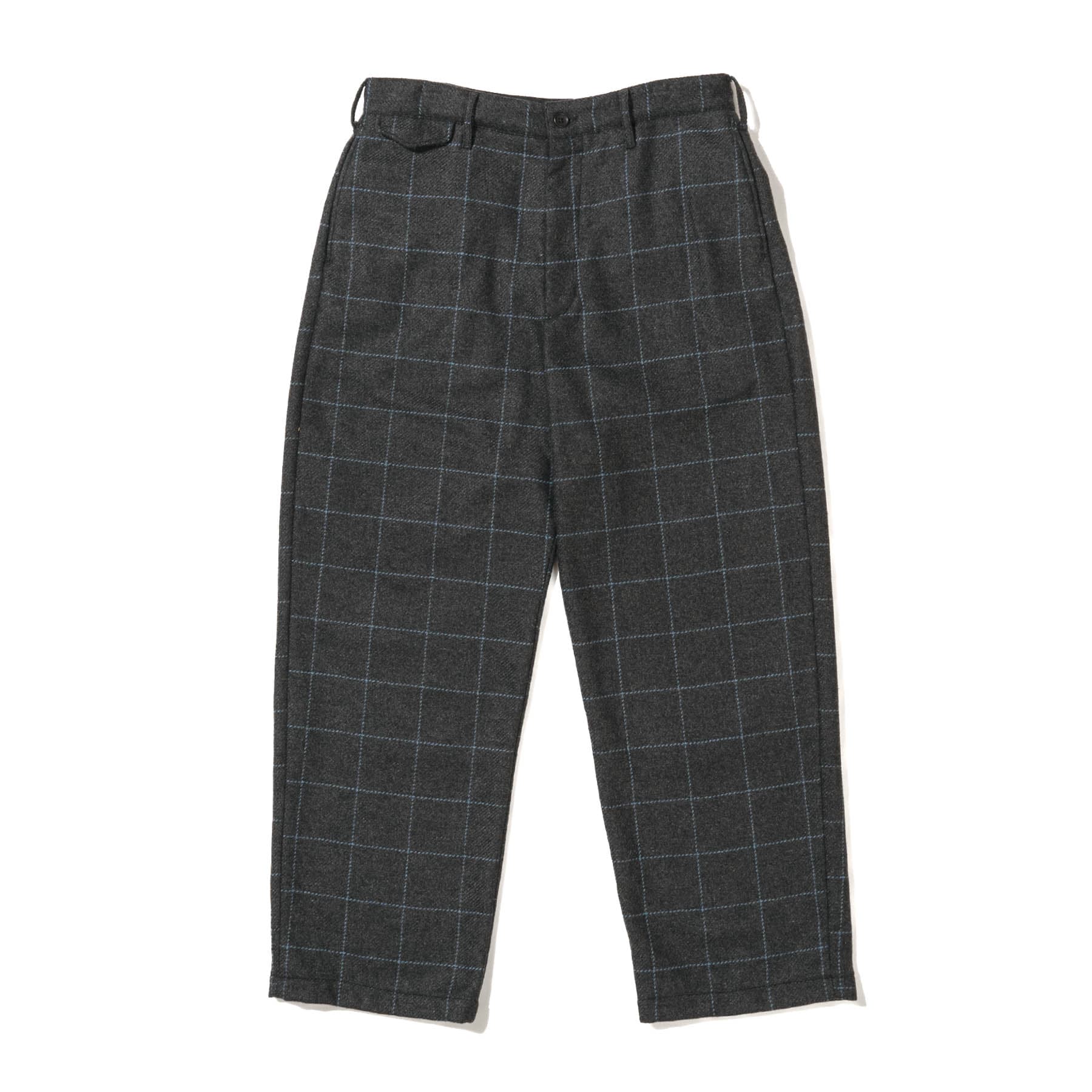 Officer Pant - Charcoal/Light Blue Wool Poly Windowpane