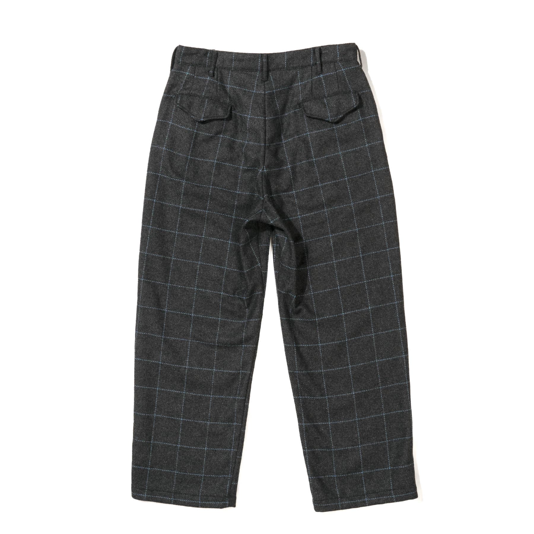 Officer Pant - Charcoal/Light Blue Wool Poly Windowpane