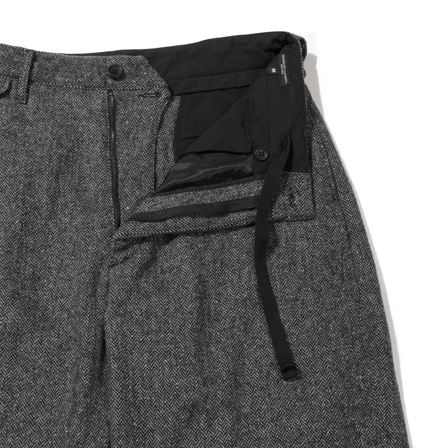 Engineered Garments Officer Pant Grey Poly Wool Herringbone 