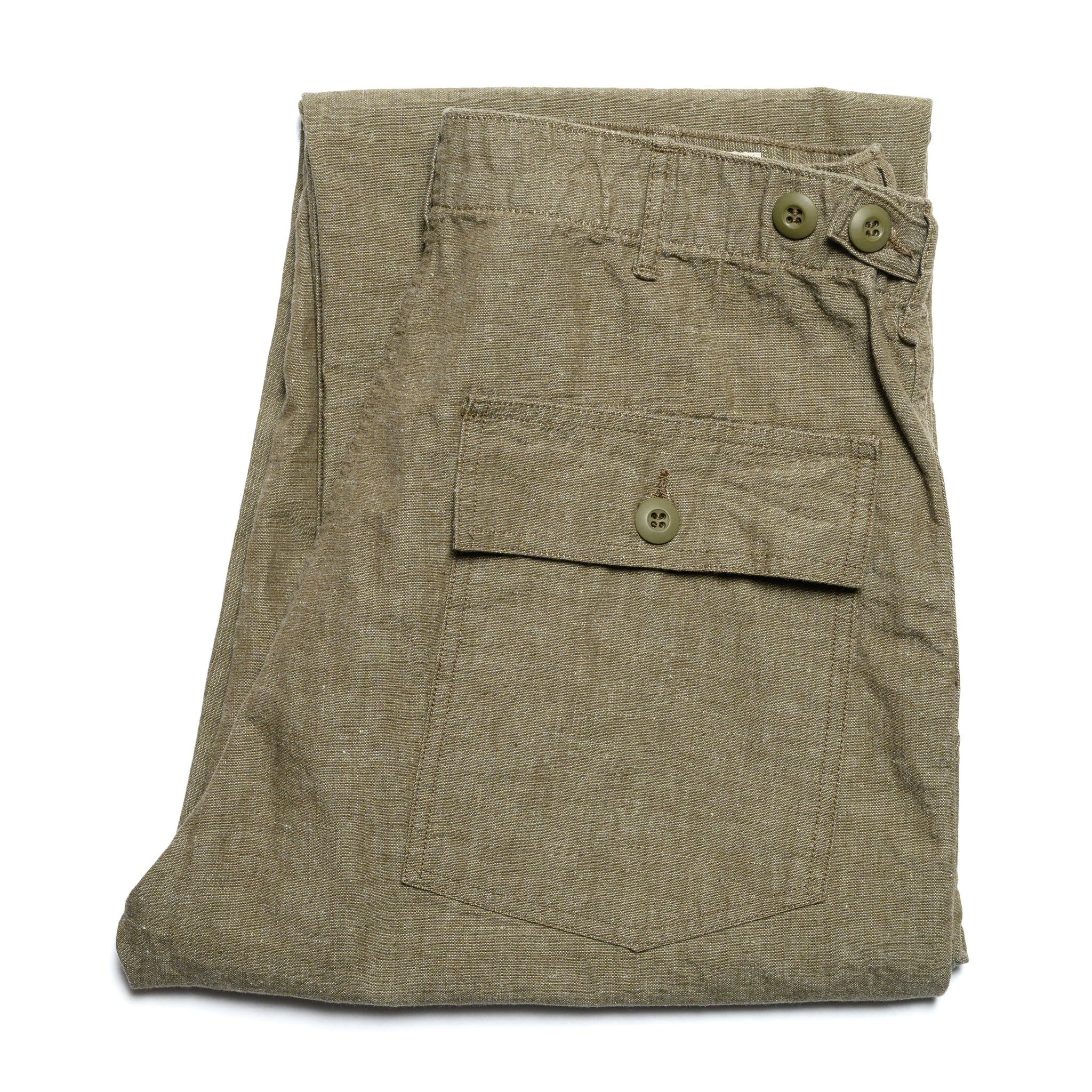 Regular Fit Chambray Fatigue Pants - Dusty Olive