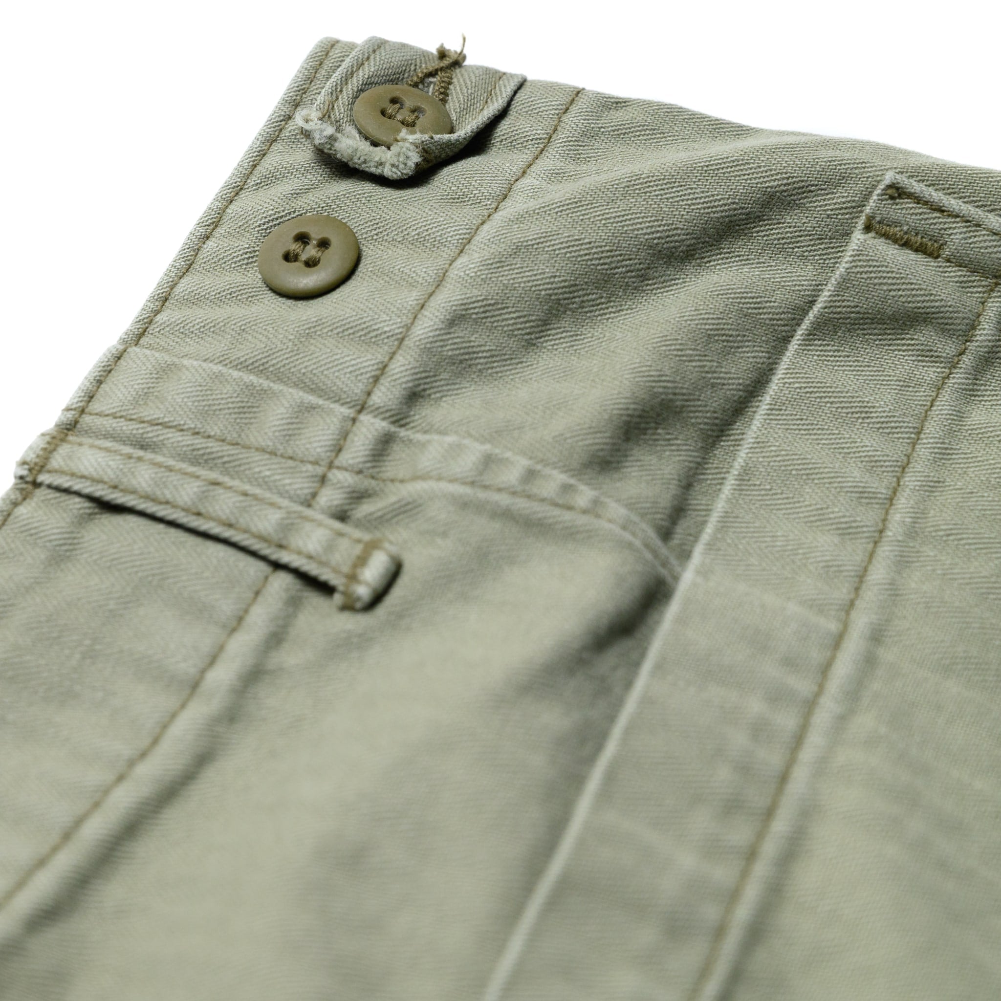 Herringbone Twill Summer Fatigue Pants - Green