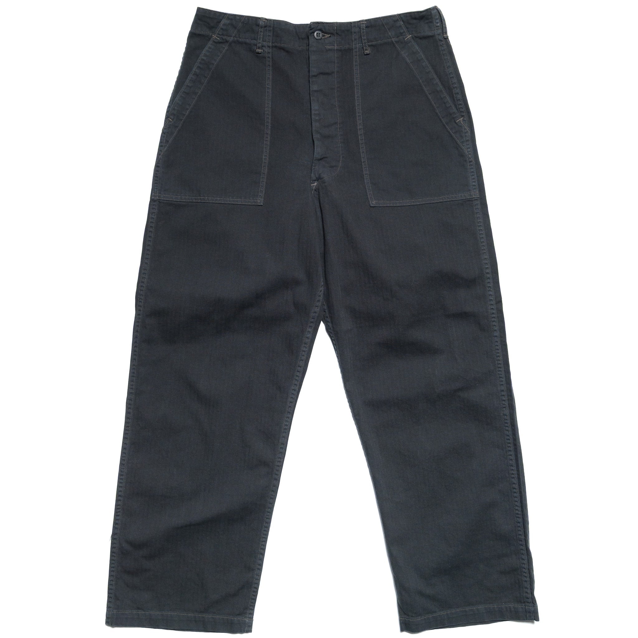 Herringbone Twill Summer Fatigue Pants - Black