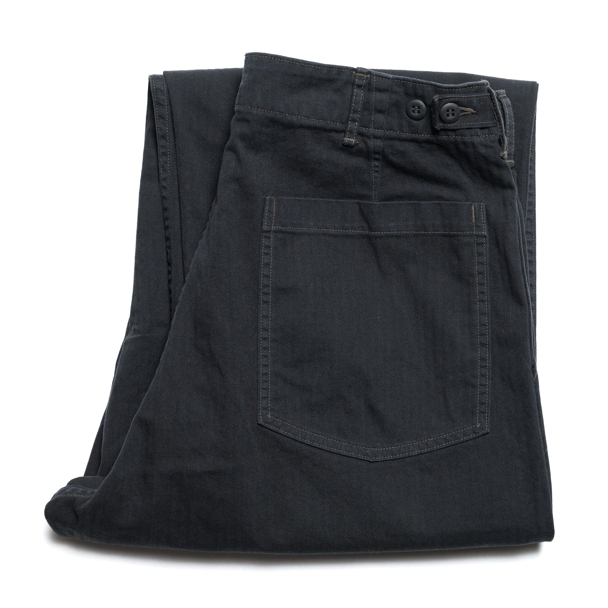 Herringbone Twill Summer Fatigue Pants - Black