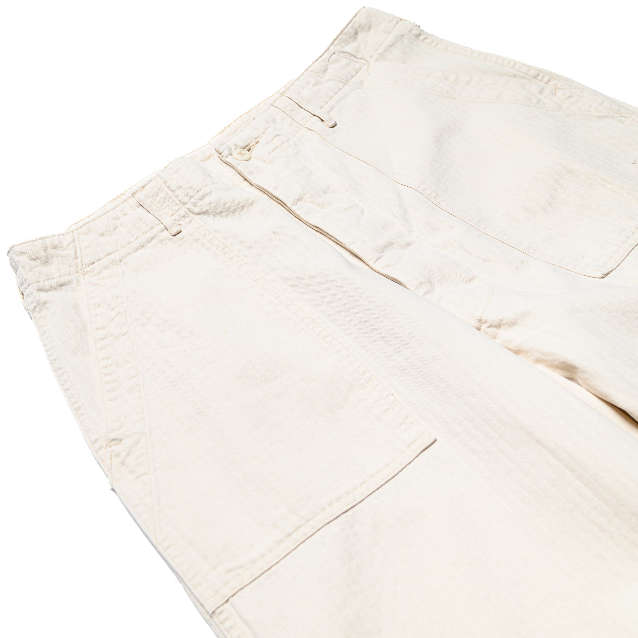 Herringbone Twill Summer Fatigue Pants - Ecru