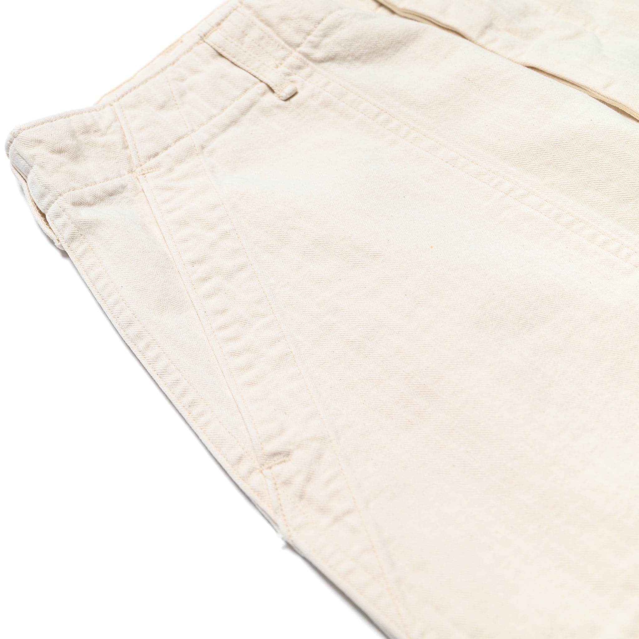 Herringbone Twill Summer Fatigue Pants - Ecru