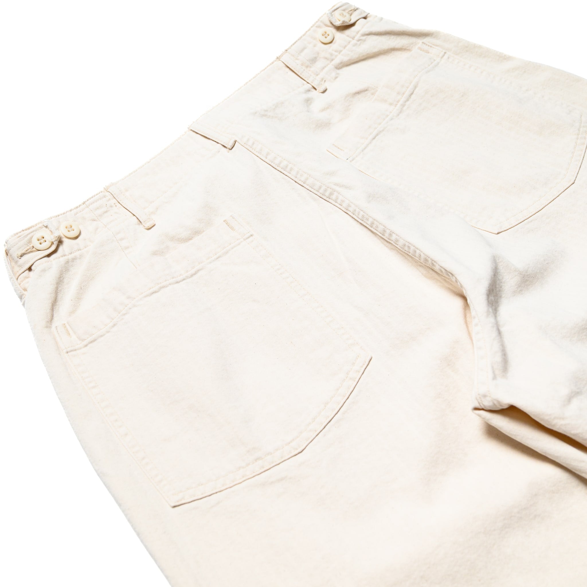 Herringbone Twill Summer Fatigue Pants - Ecru