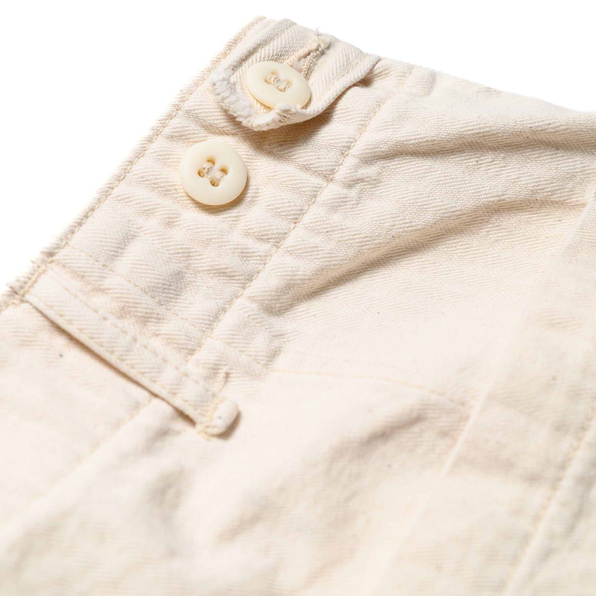 Herringbone Twill Summer Fatigue Pants - Ecru
