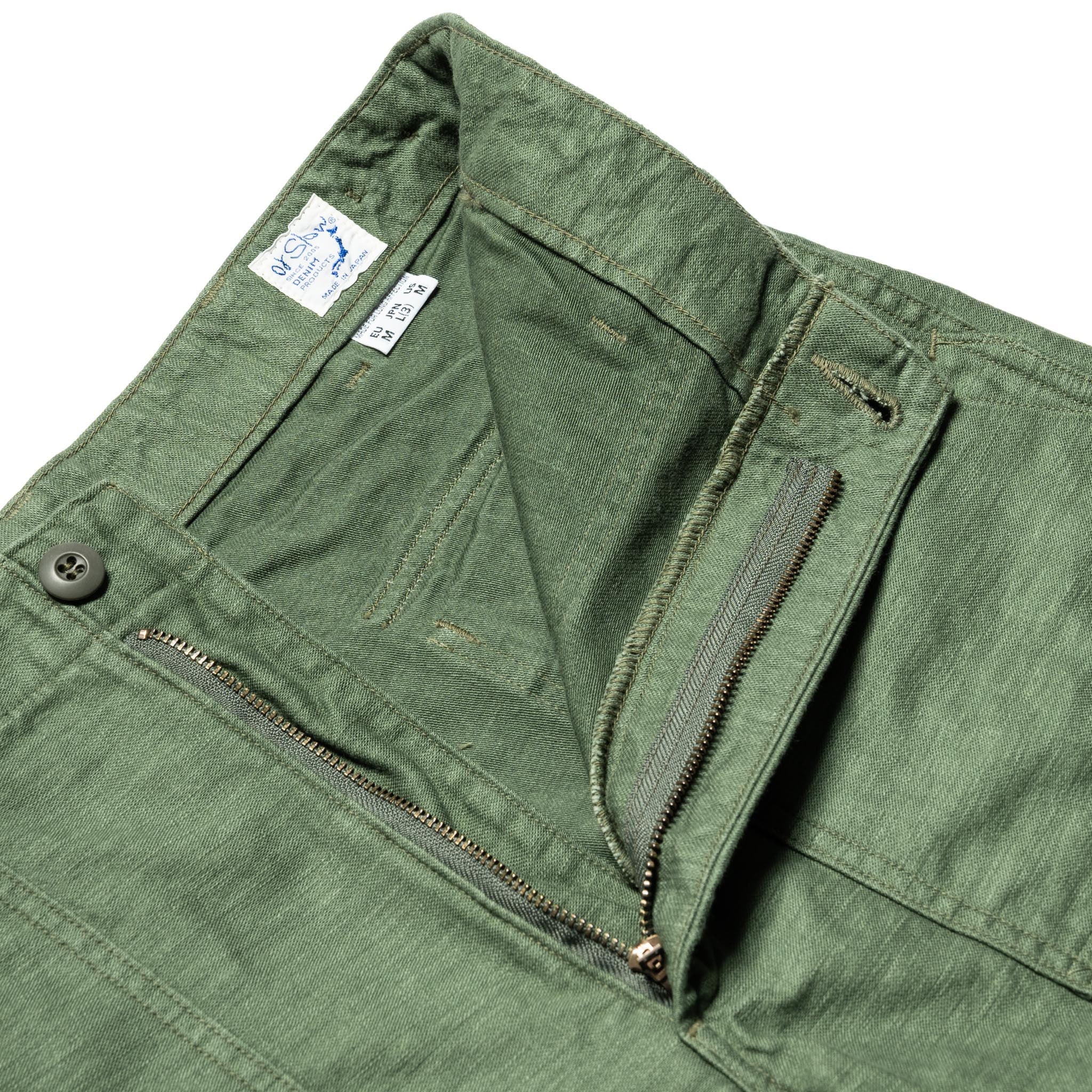 orSlow 01-7002-16 U.S. Army Fatigue Shorts Green | BlackBlue
