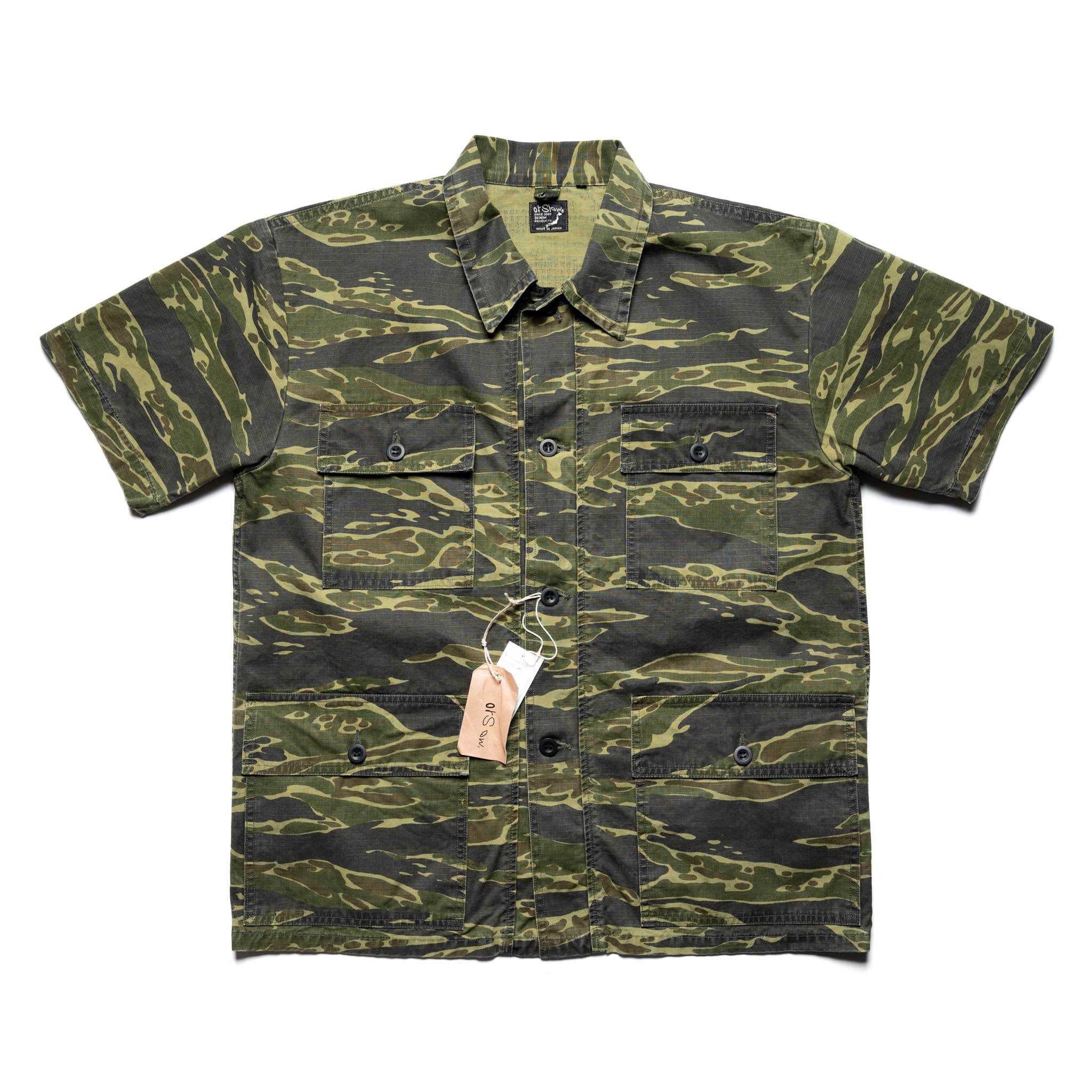 orSlow 01-8046-TGC Utility Short Sleeve Shirt Jacket Tiger Camo