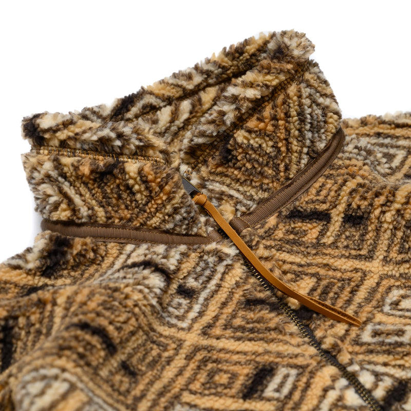 African Pattern Boa Fleece Jacket