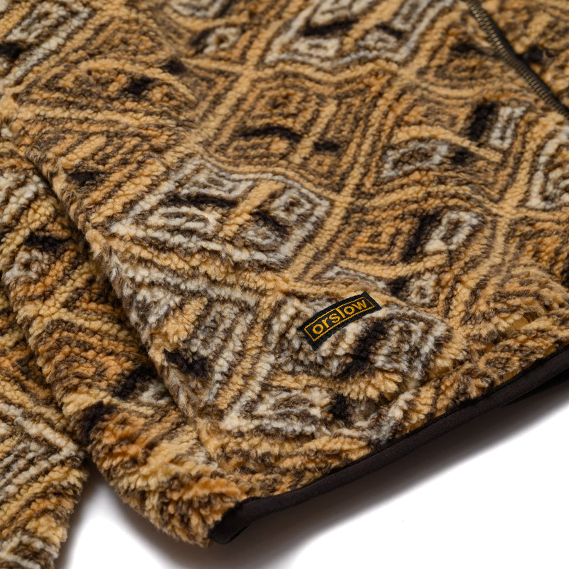 African Pattern Boa Fleece Jacket