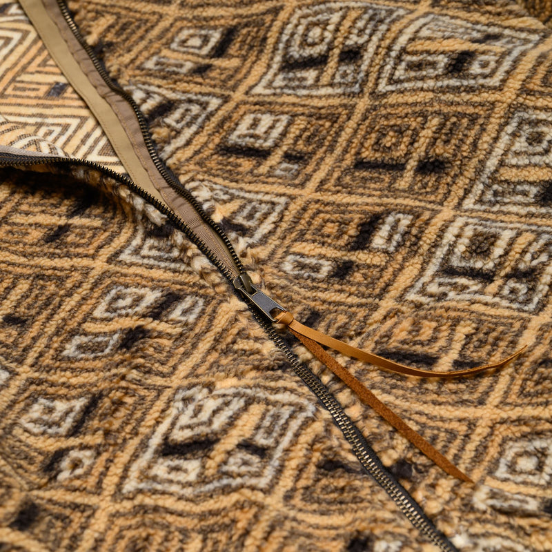African Pattern Boa Fleece Jacket