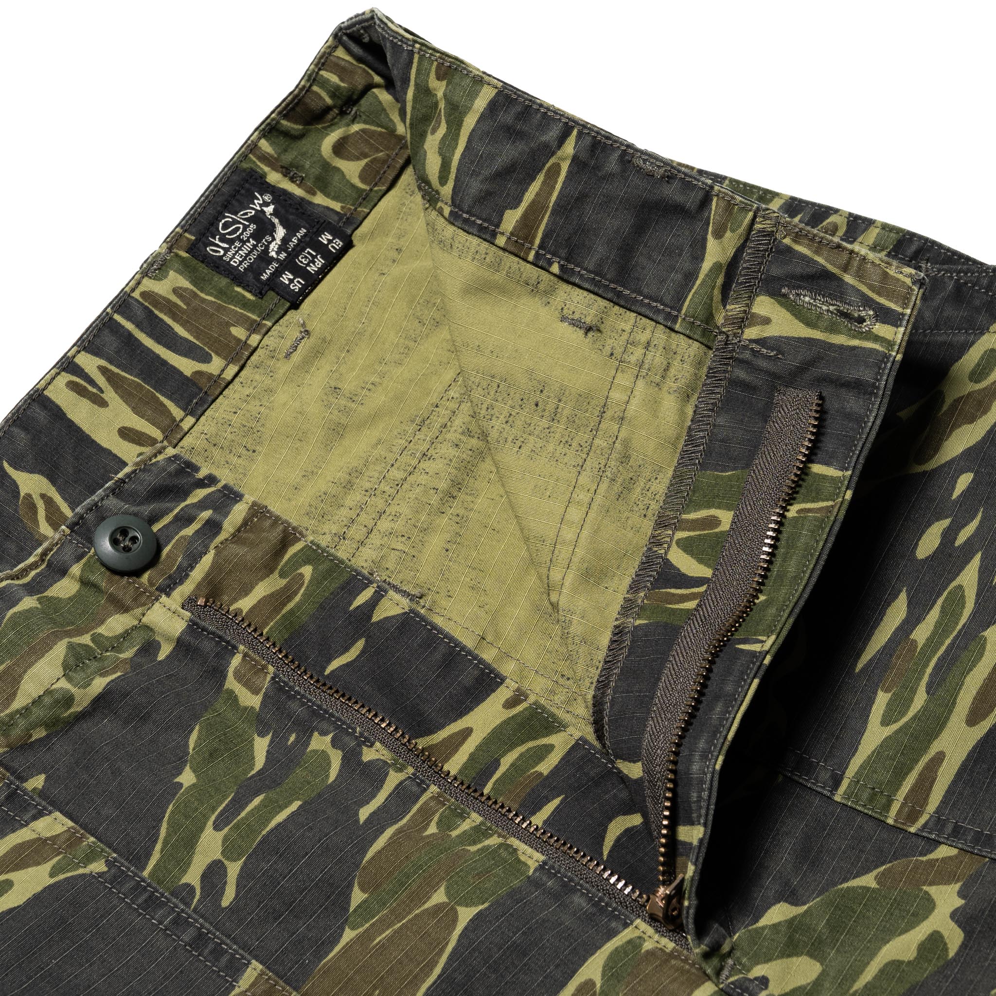 orSlow 01-7002-TGC U.S. Army Fatigue Shorts Tiger Camo | BlackBlue