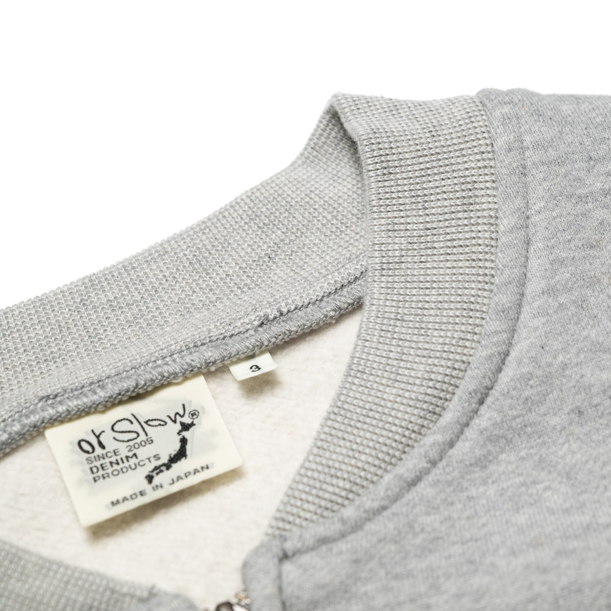 Front Zip Densely Knit Sweat Shirt - Heather Grey