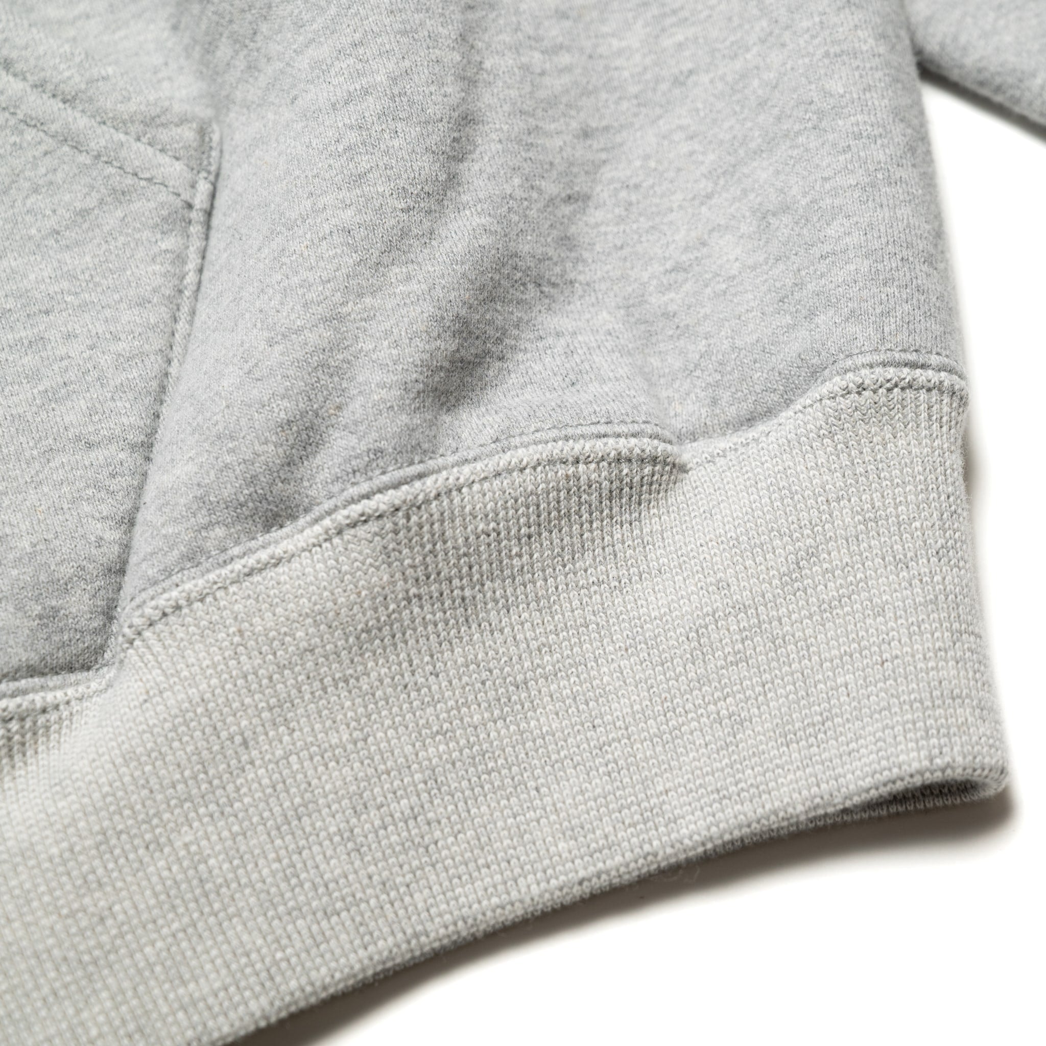 Front Zip Densely Knit Sweat Shirt - Heather Grey