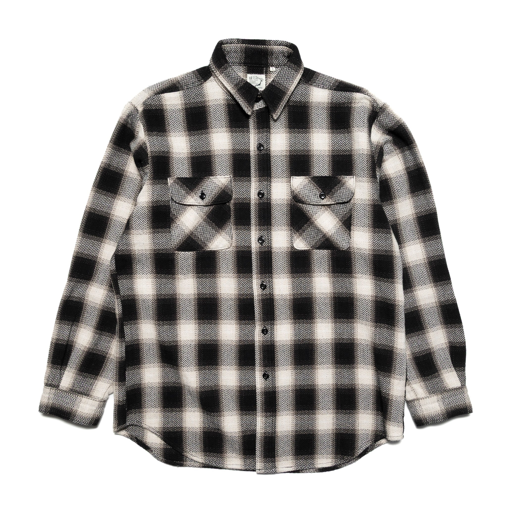 OC Relax Fit Heavyweight Flannel Shirt - Black Check