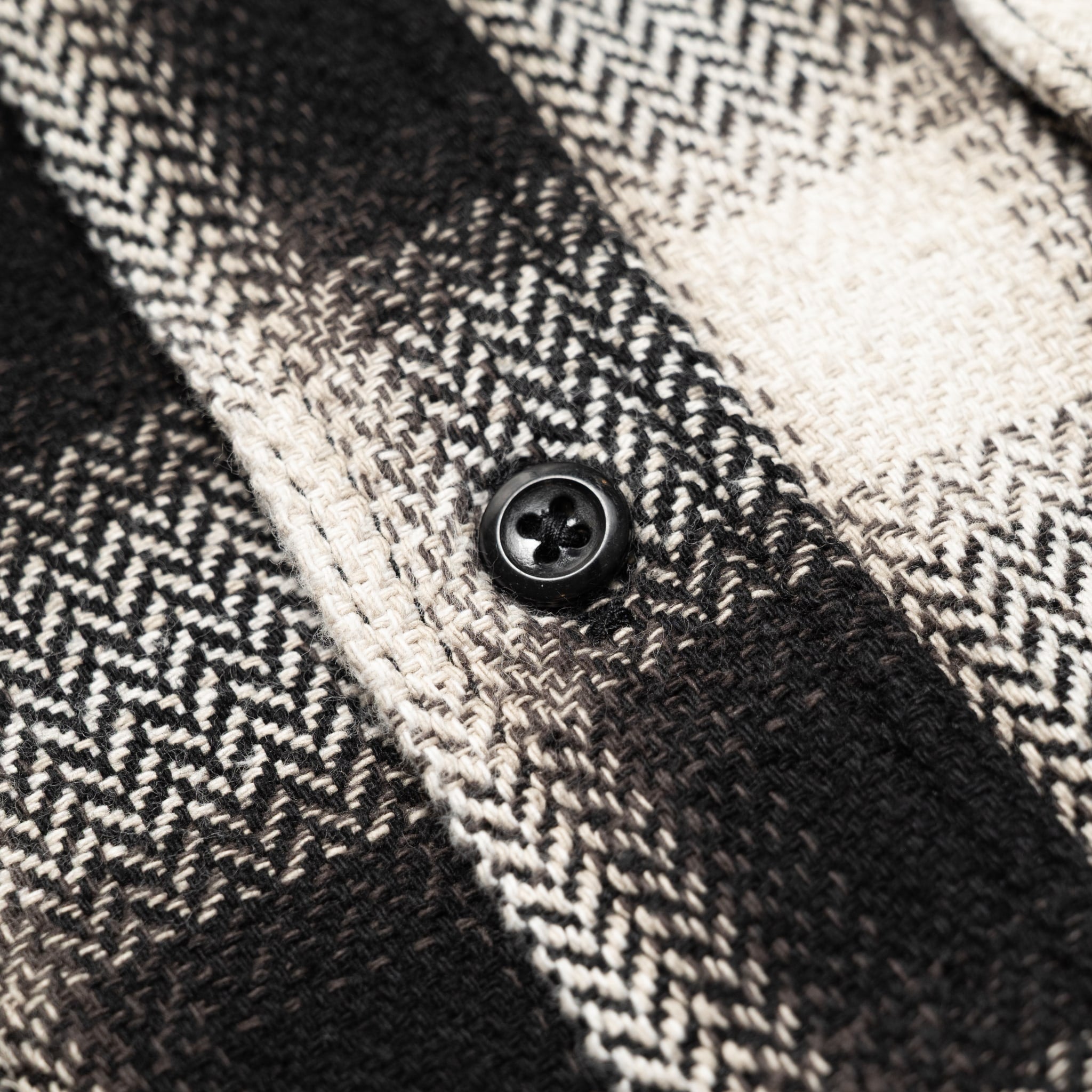 OC Relax Fit Heavyweight Flannel Shirt - Black Check