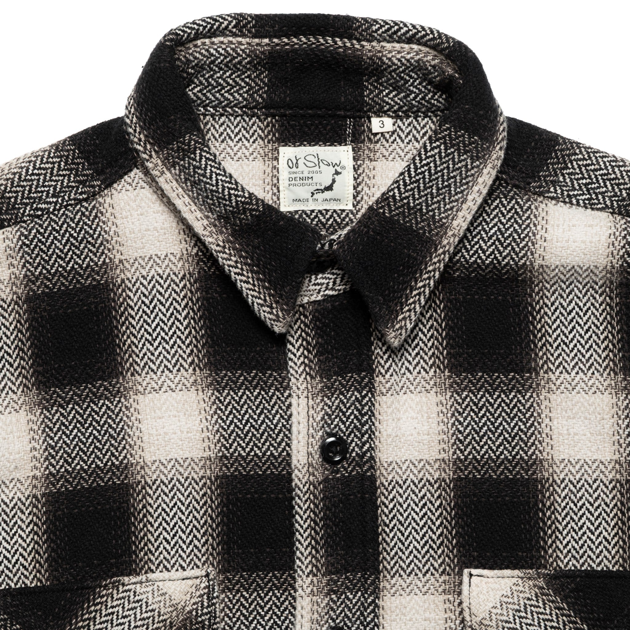 OC Relax Fit Heavyweight Flannel Shirt - Black Check