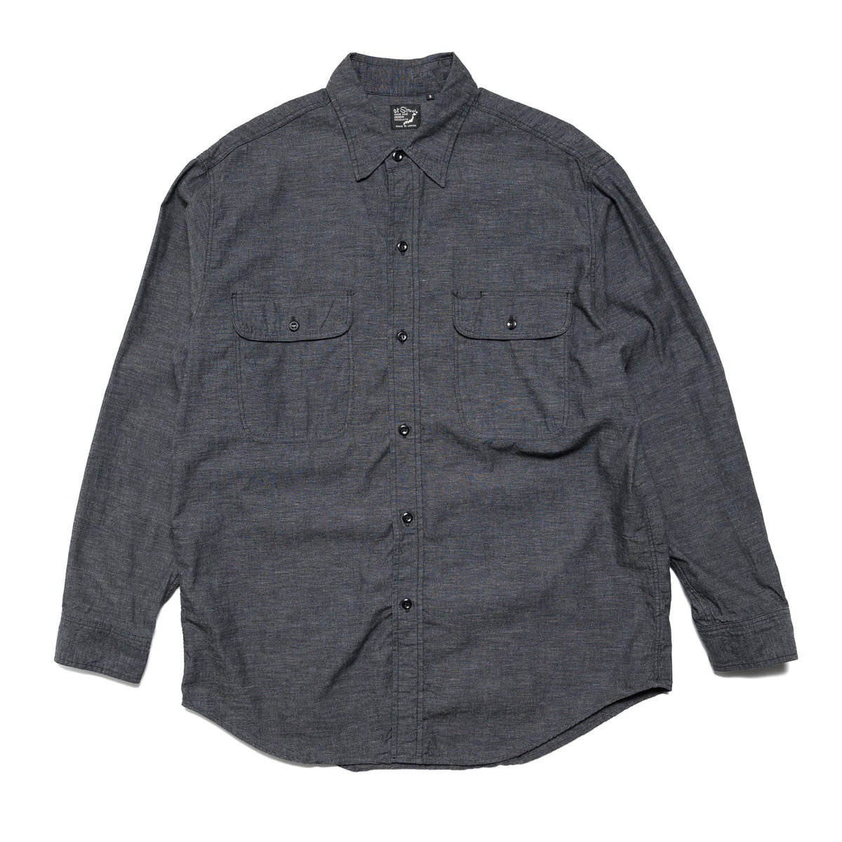 orSlow Chambray Work Shirt Black | BlackBlue