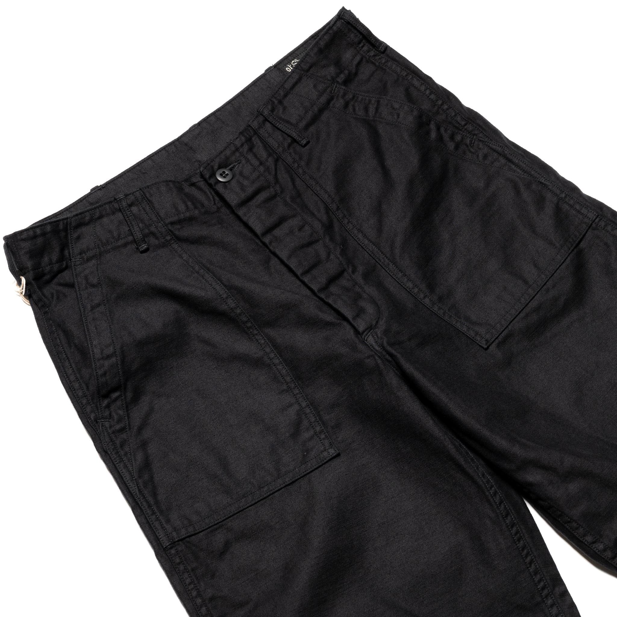 orSlow 01-5002-J61 U.S Army Fatigue Pants (Regular Fit) Black