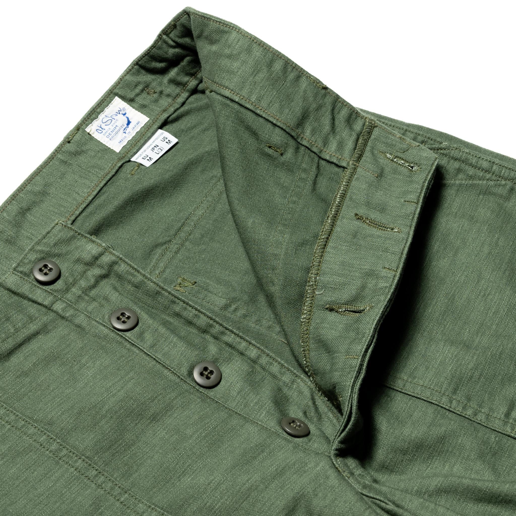 orSlow 01-5002-16 U.S. Army Fatigue Pants (Regular Fit) Green